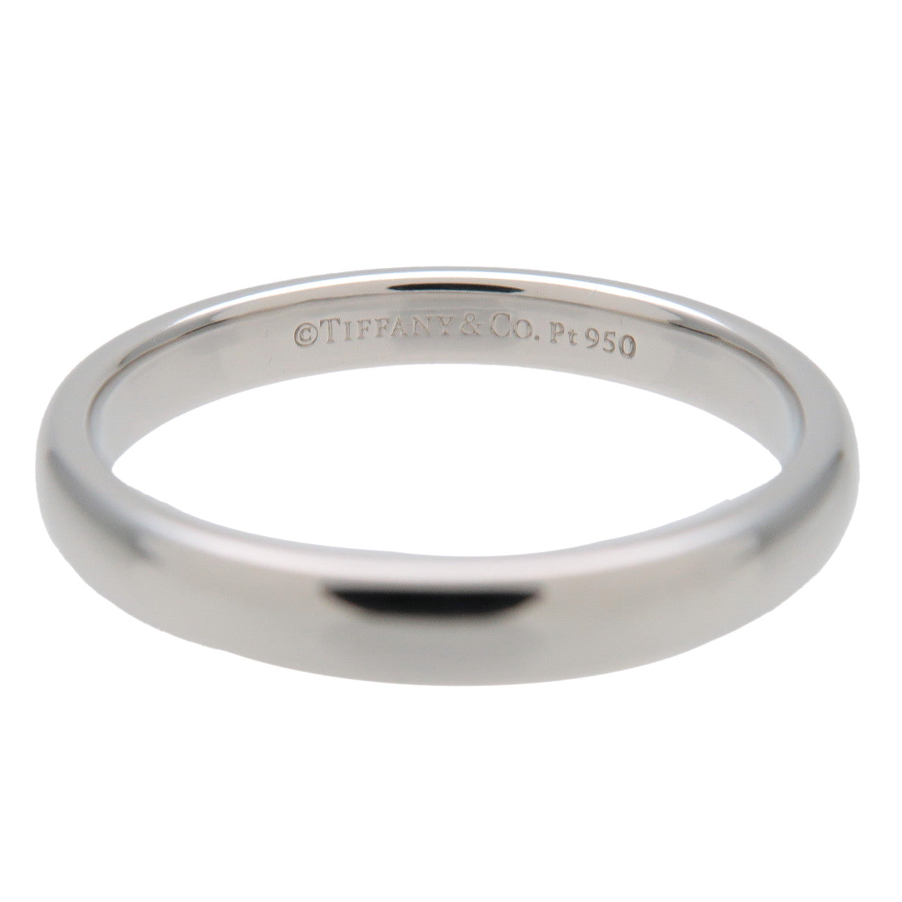 Tiffany&Co. Classic Band Ring PT950 Platinum US6.5 EU52.5 Silver