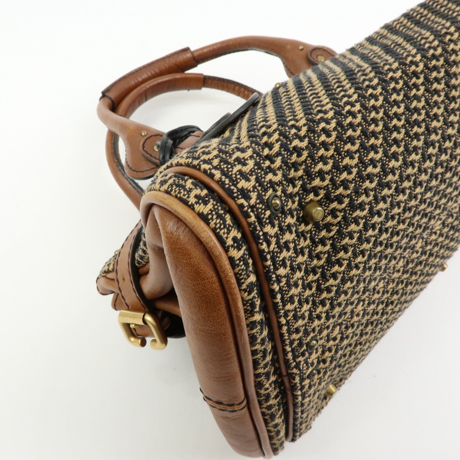 Chloe Paddington Medium Jacquard Leather Hand Bag Brown