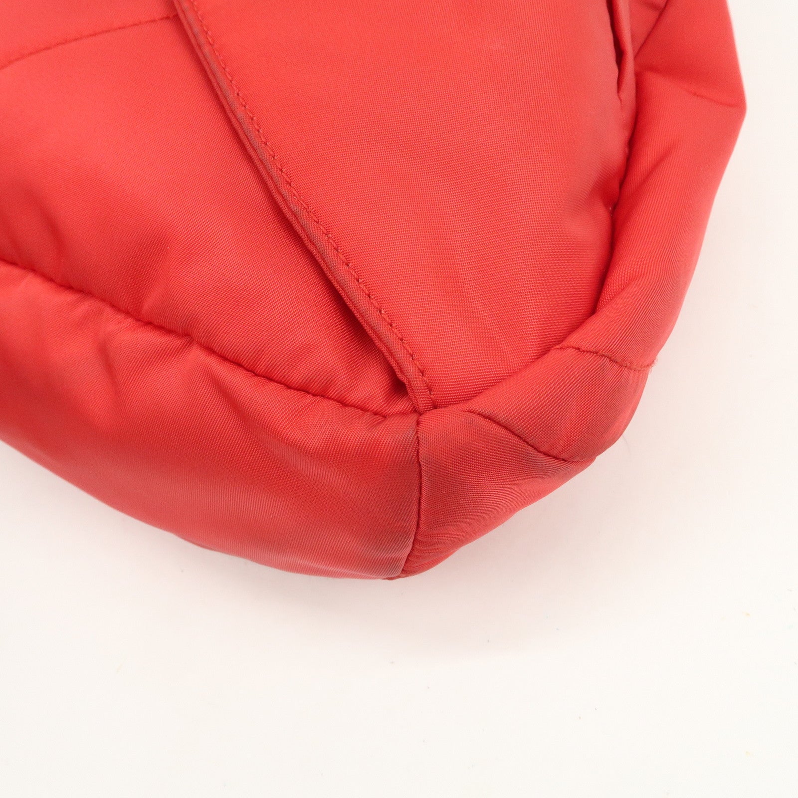 PRADA Triangle Logo Re-Nylon Leather Body Bag Red 2VZ092