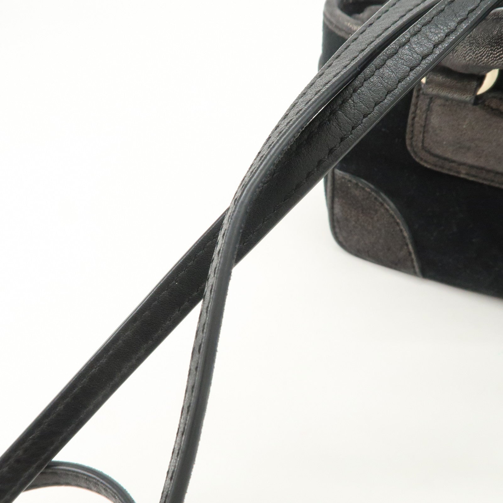 CELINE Leather Mini Boogie Bag 2Way Bag Shoulder Bag Black