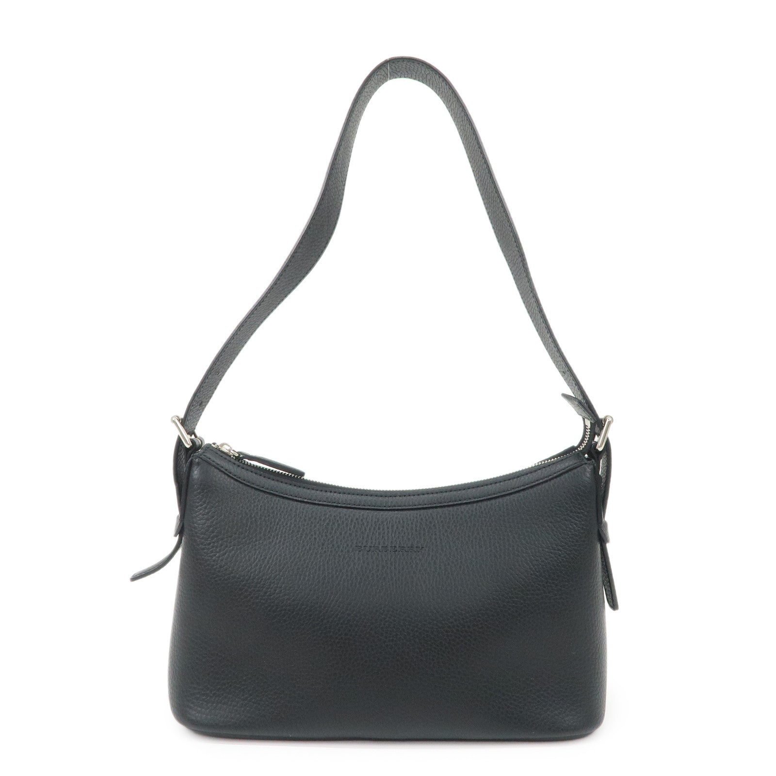 BURBERRY Leather Shoulder Bag Nova Plaid Black