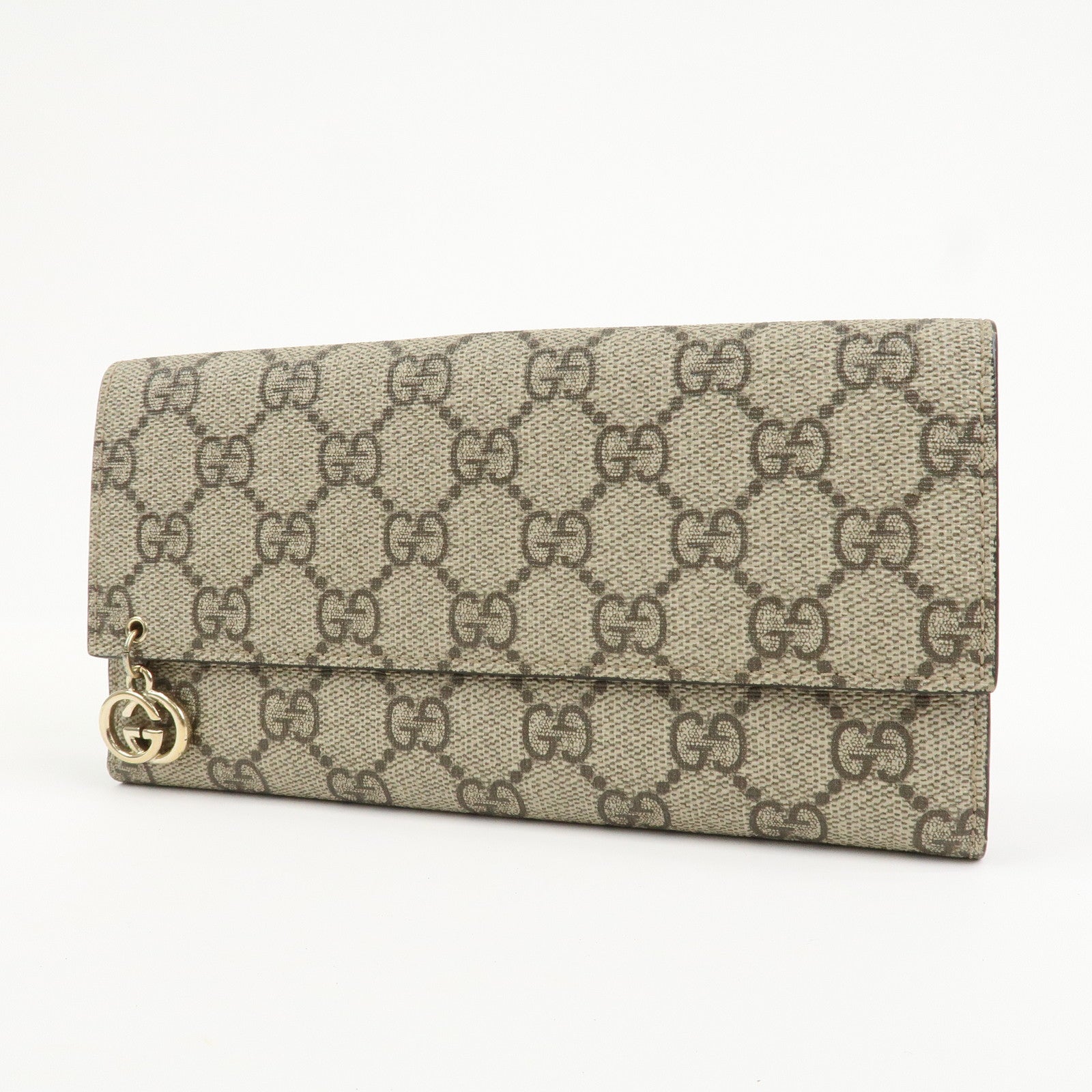 GUCCI GG Supreme Interlocking G Long Wallet Beige 212104