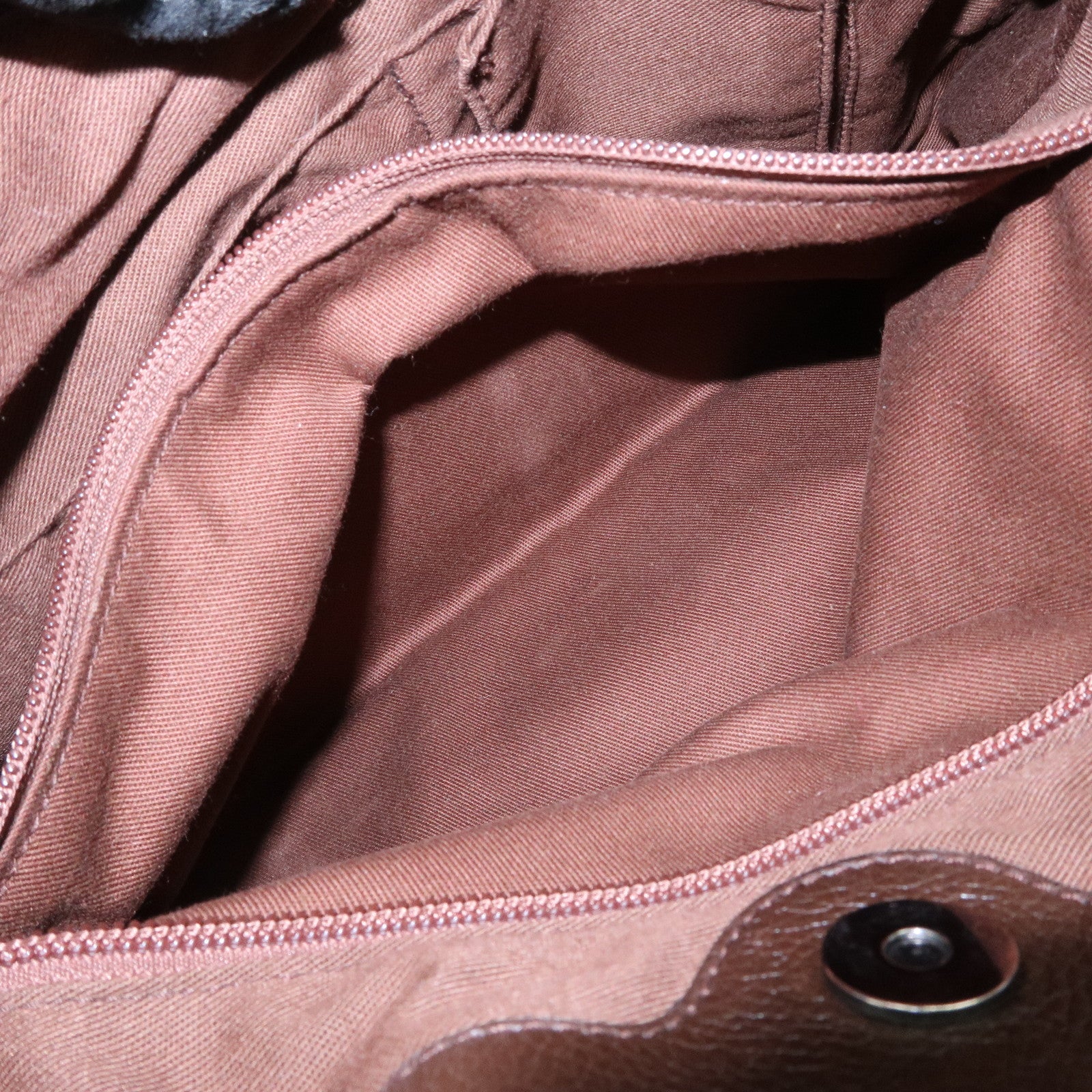 Ferragamo Gancini Unborn Calf Leather Hand Bag Dark Brown Used