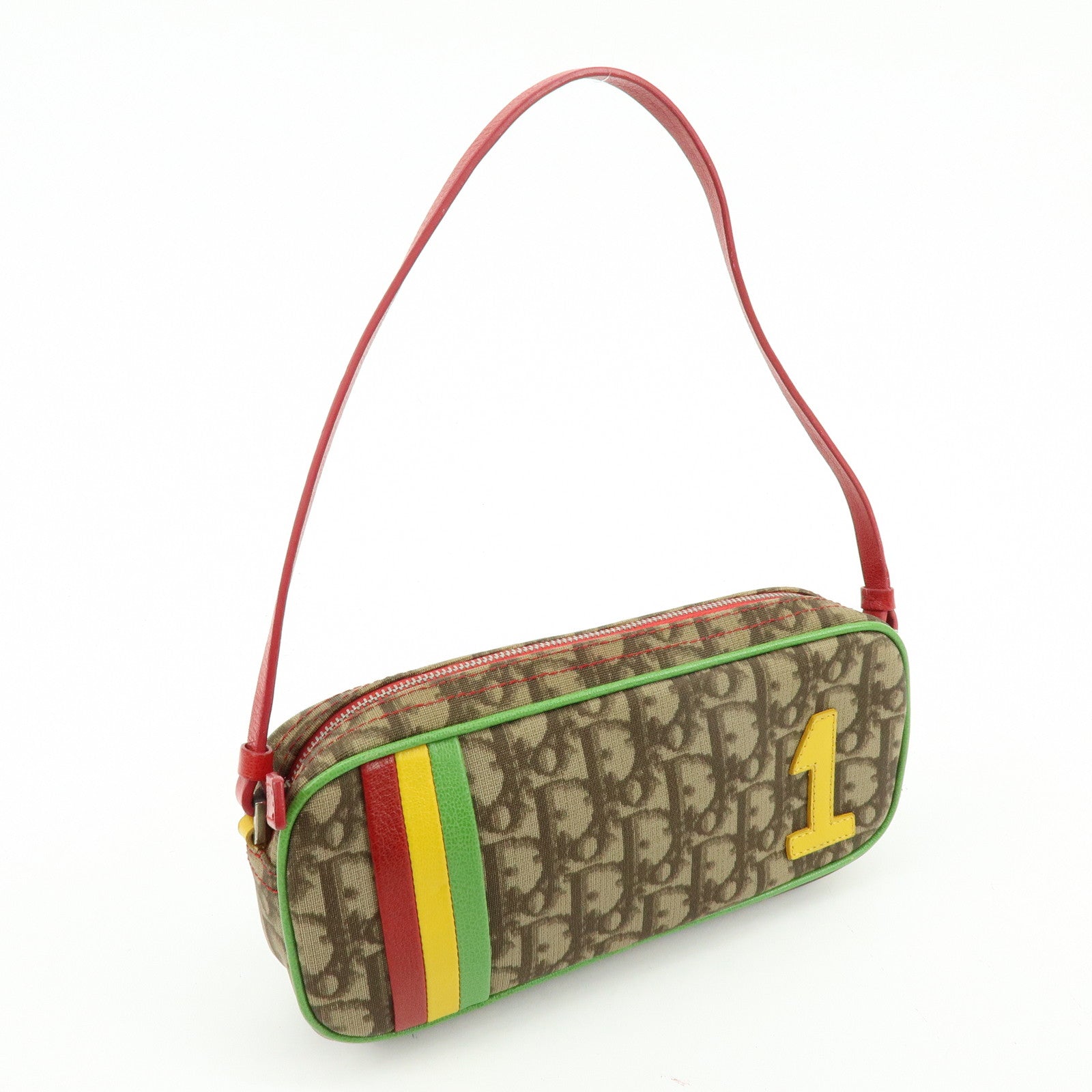 Christian Dior Trotter Rasta Mini Shoulder Bag Hand Bag Brown Red