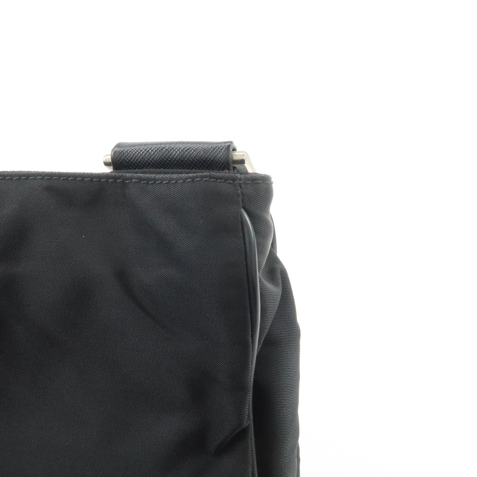 PRADA Nylon Saffiano Leather Shoulder Crossbody Bag Black VA0269