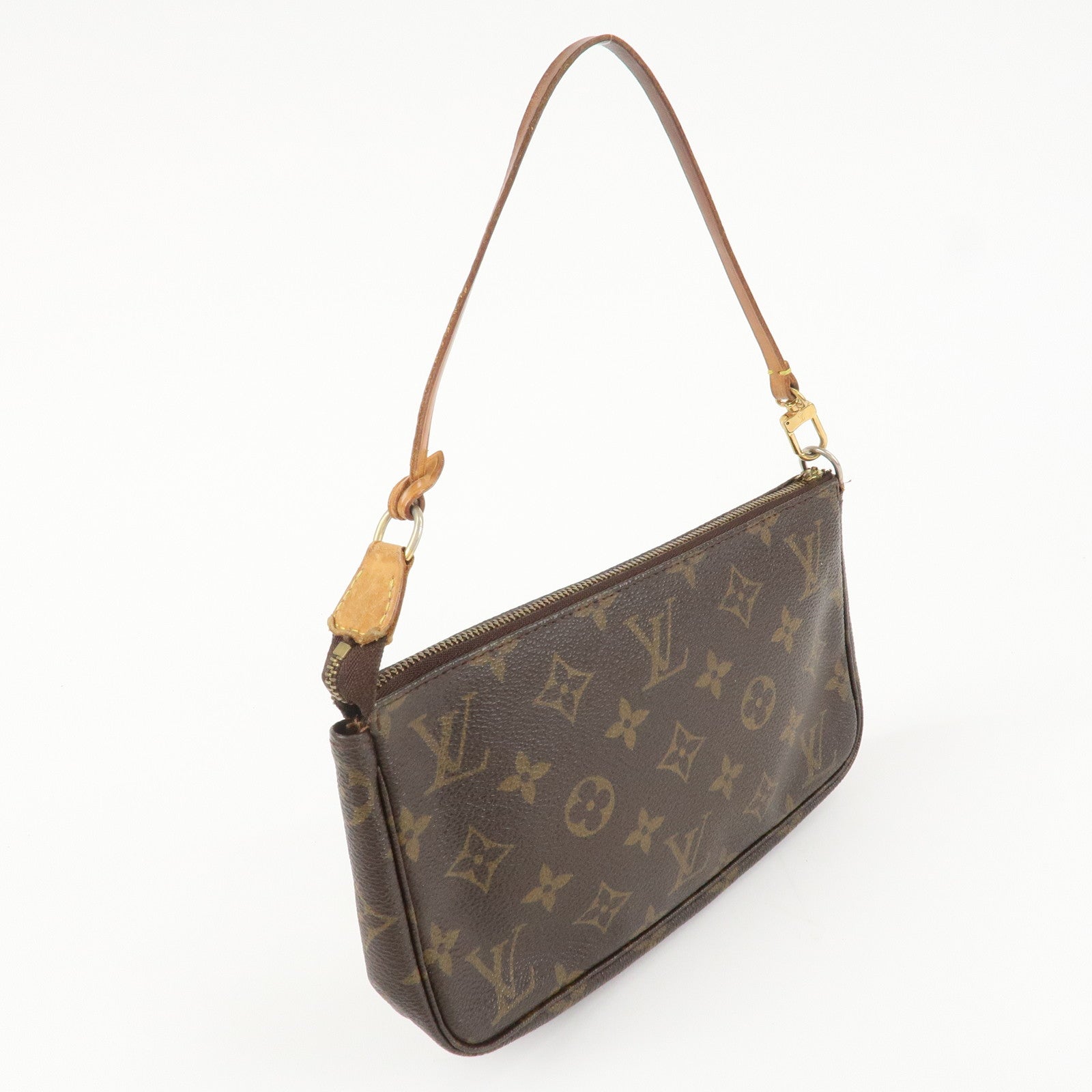 Louis Vuitton Monogram Pochette Accessoires Hand Bag Brown M51980 Used