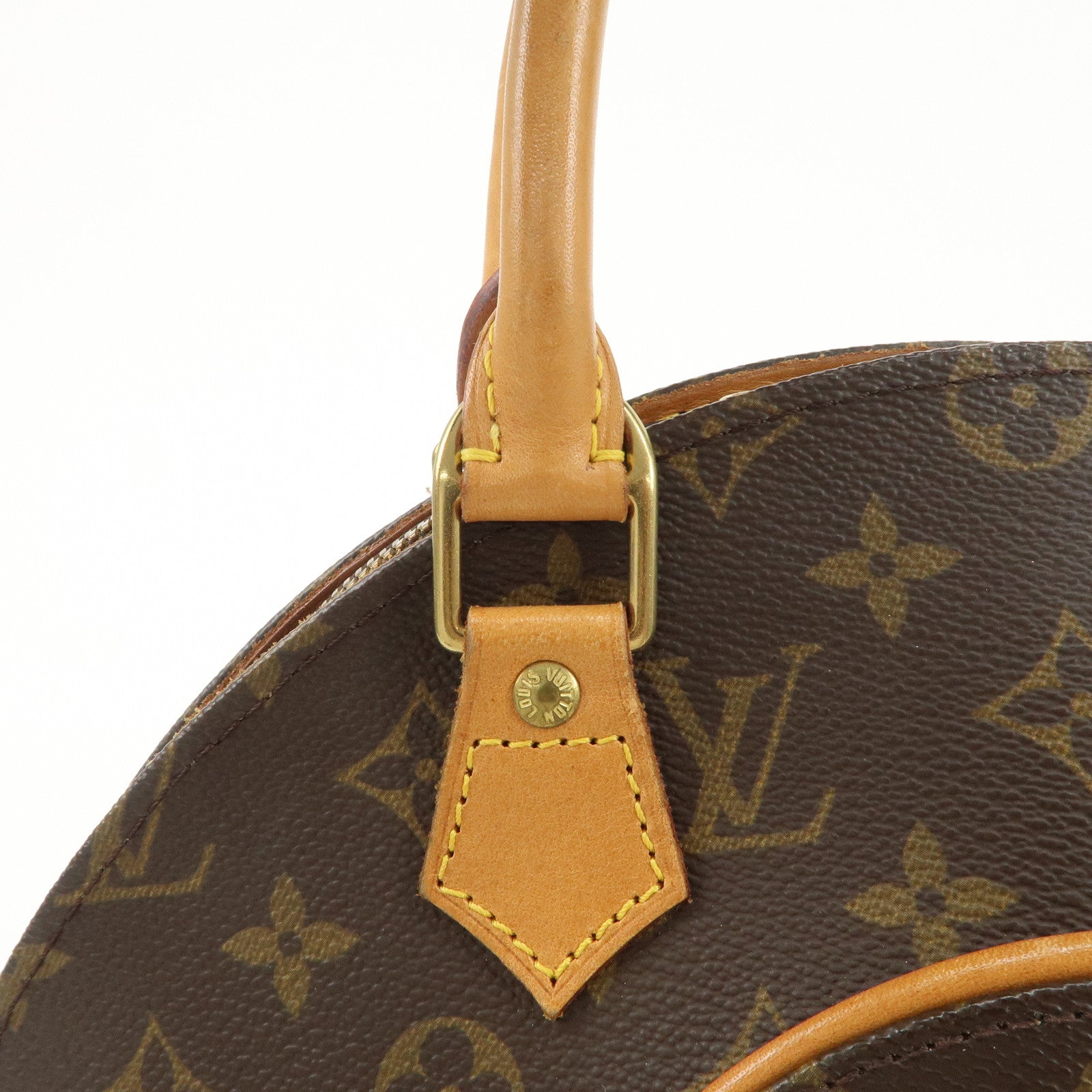 Louis Vuitton Monogram Ellipse PM Hand Bag Brown Gold Hardware M51127 Used