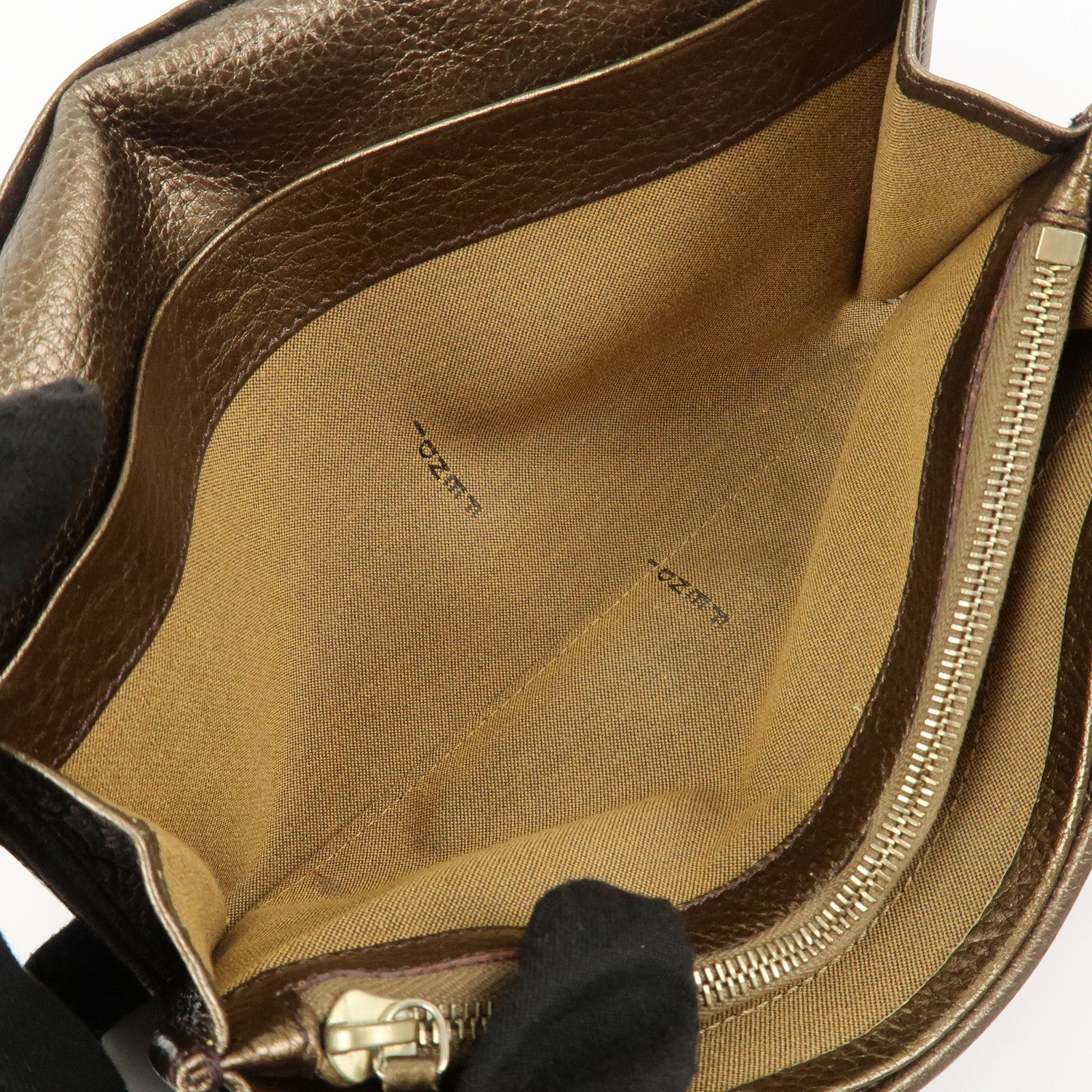 FENDI Zucca Canvas Leather Bi-fold Long Wallet Brown Gold 8M0000