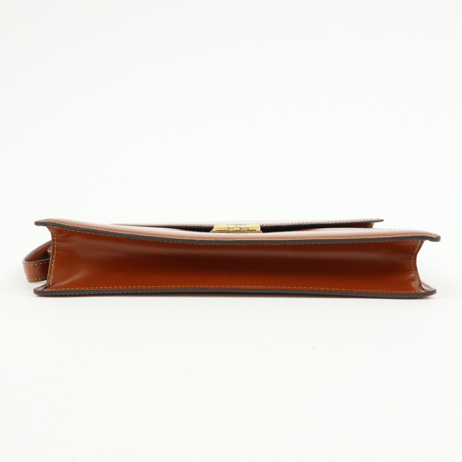 LOEWE Anagram Logo Leather Clutch Bag Wristlet Bag Brown