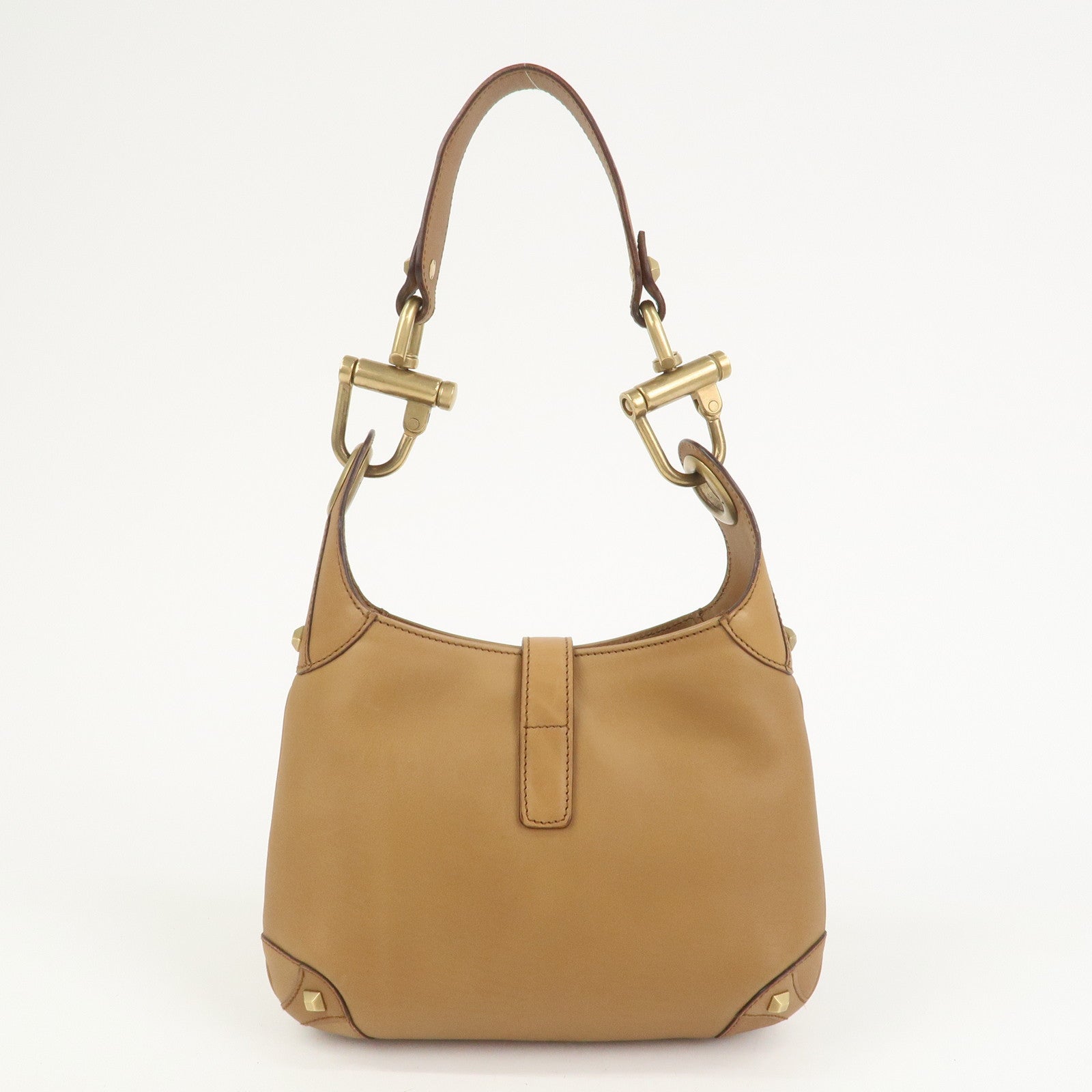 GUCCI New Jackie Leather Shoulder Bag Hand Bag Brown120885