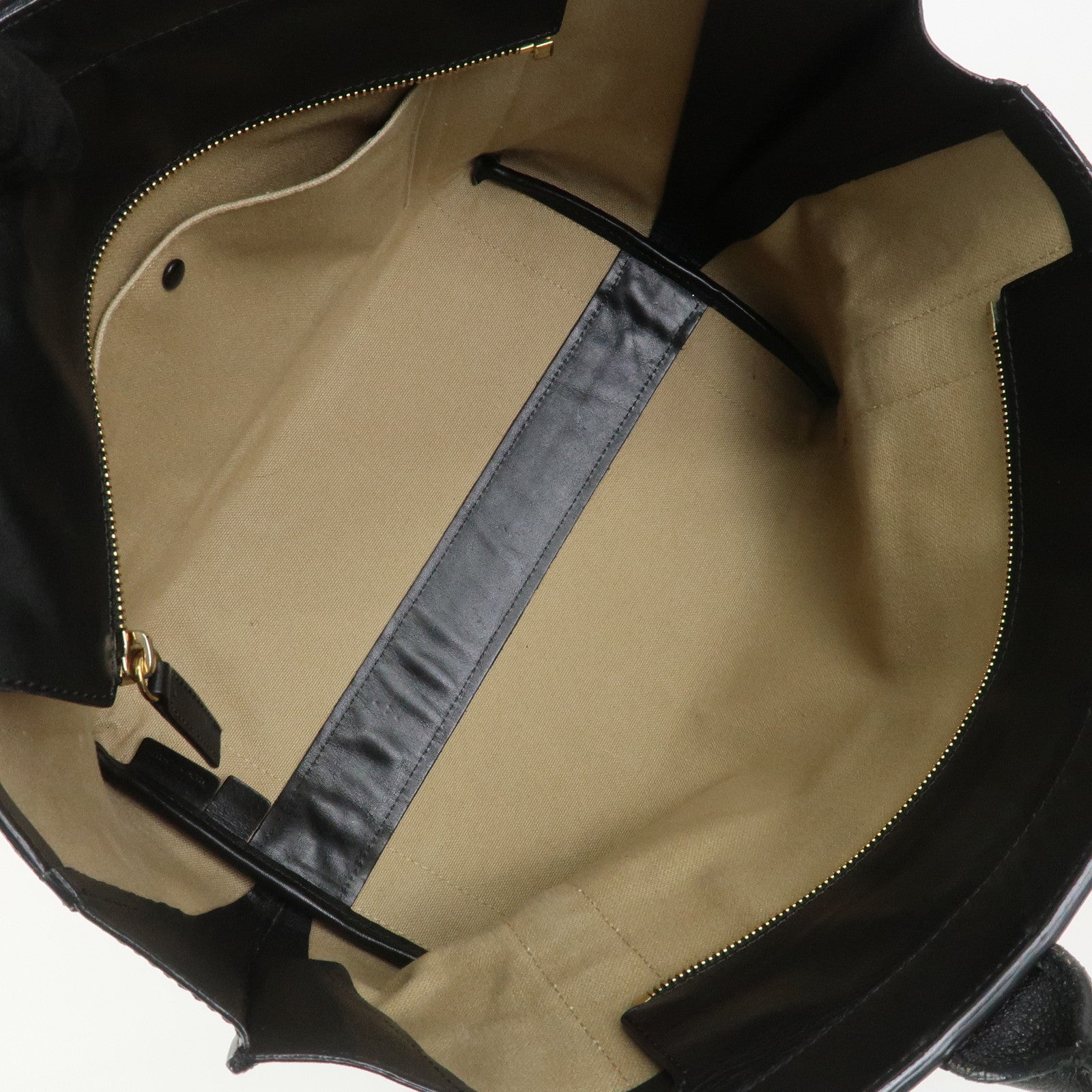 Chloe Alison Unborn Calf Leather Dalmatian Tote Bag Black Ivory