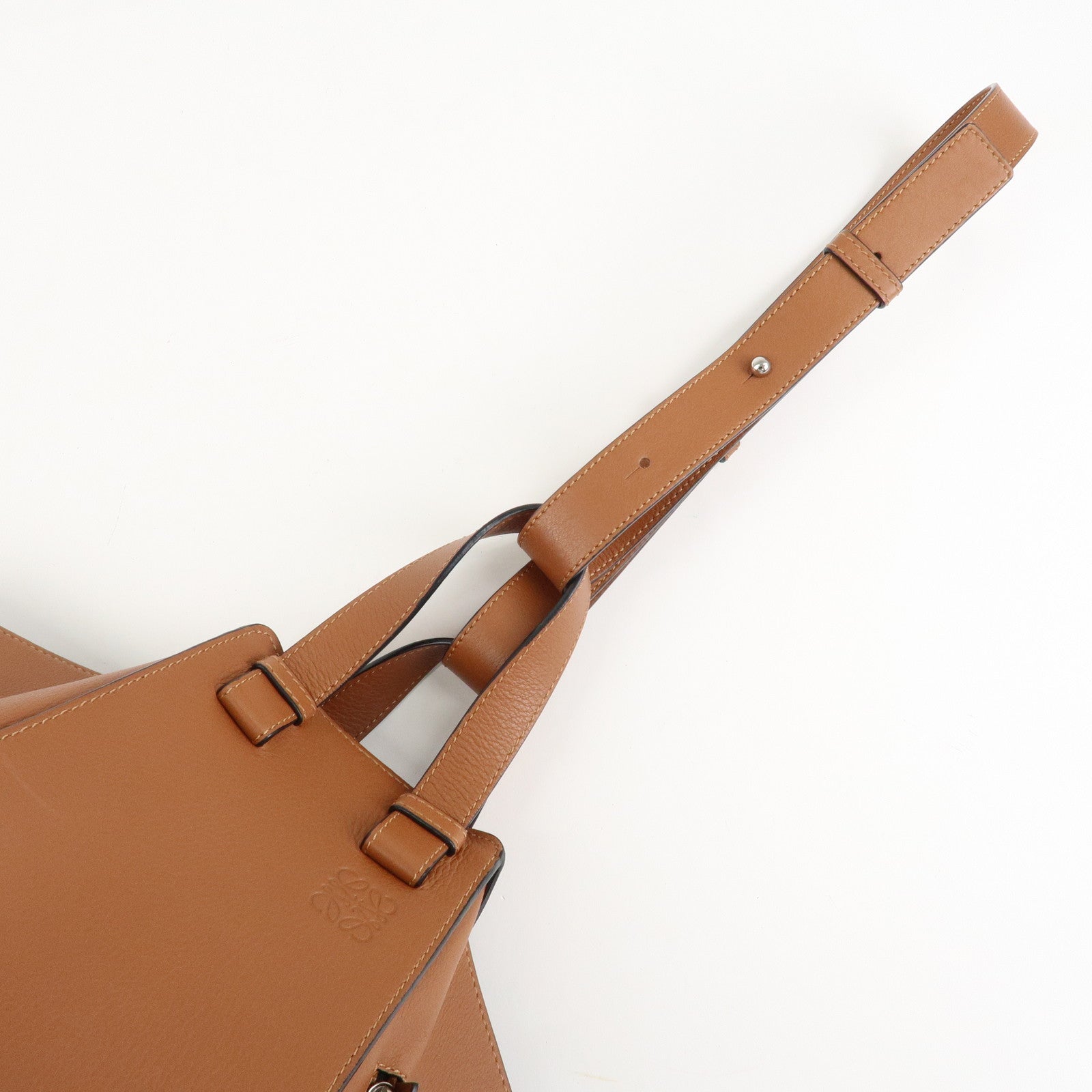 LOEWE Anagram Leather Hammock Small Shoulder Bag Tan Brown