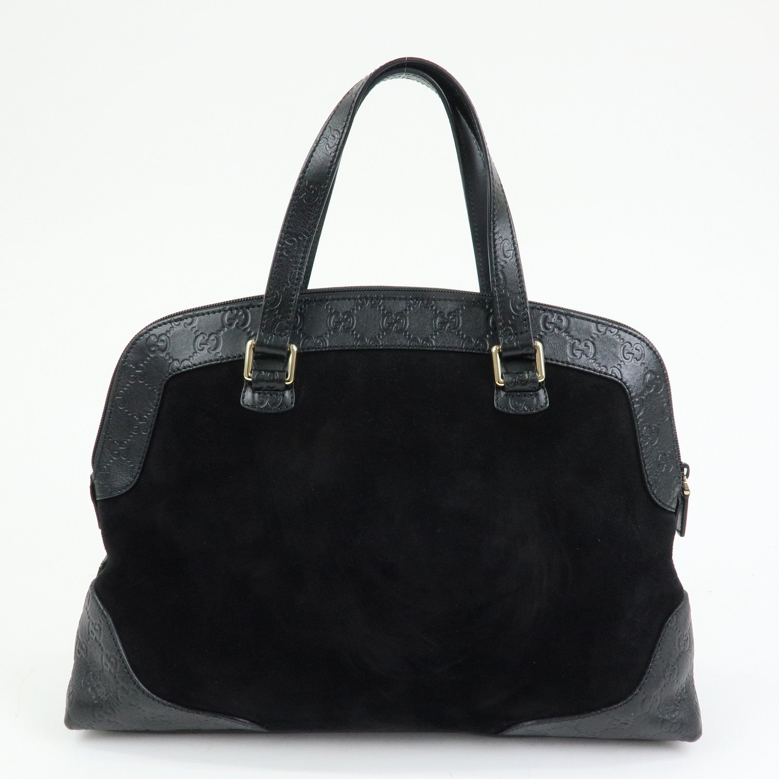 GUCCI Guccissima Leather Suede Hand Bag Shoulder Bag Black 295530