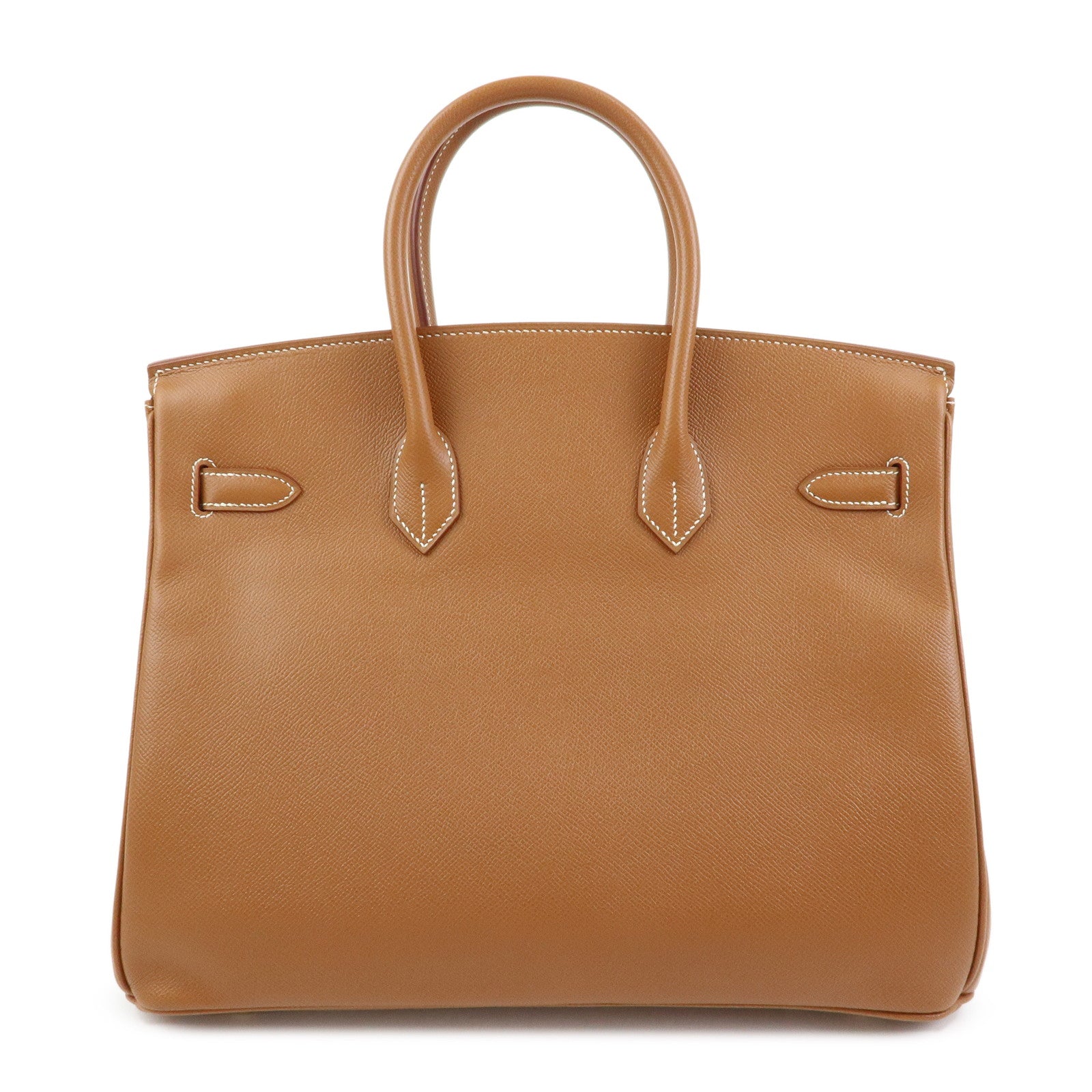 HERMES Birkin 35 Chevre Hand Bag □D Stamped Gold