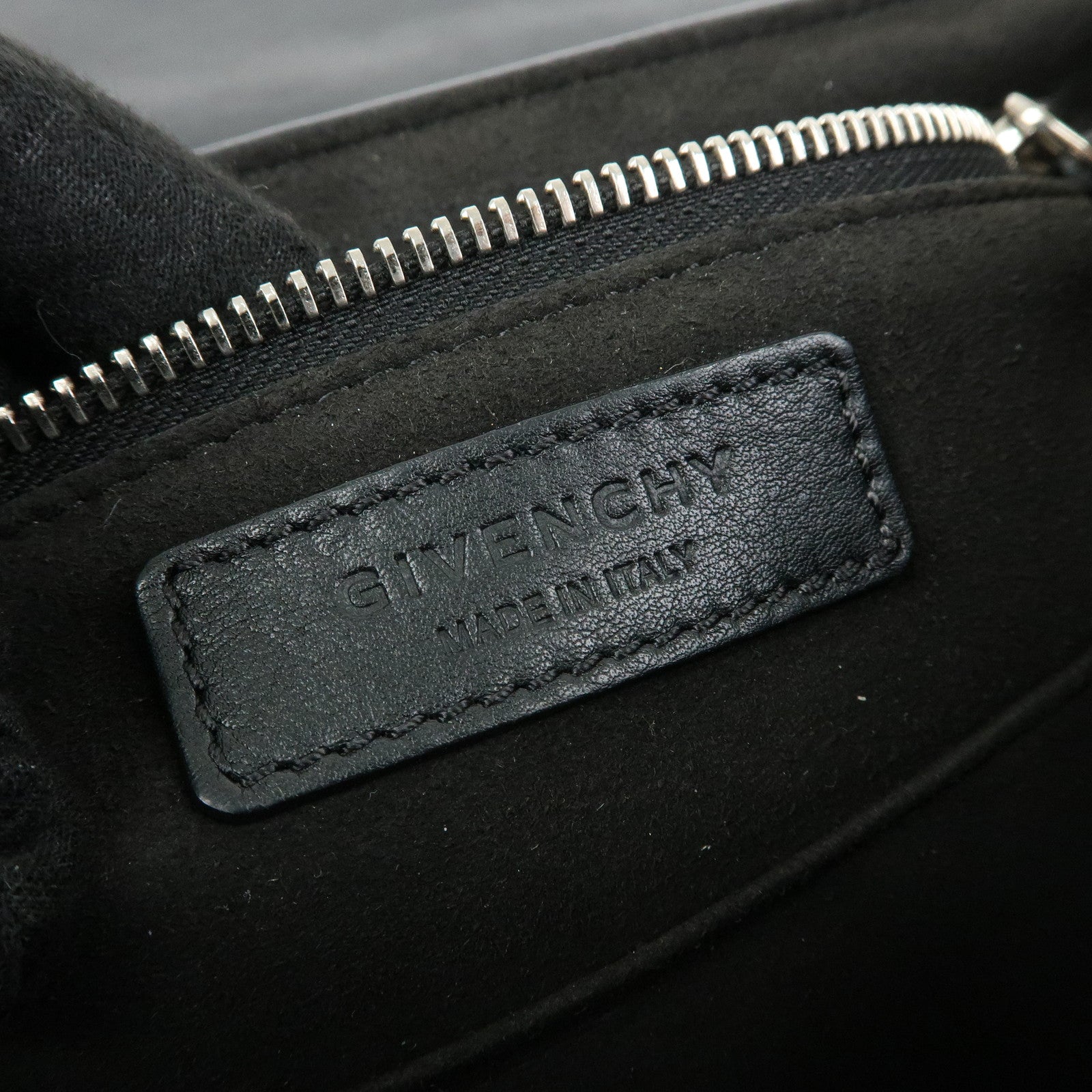 GIVENCHY Shark Studs Leather 2Way Bag Hand Shoulder Bag Black