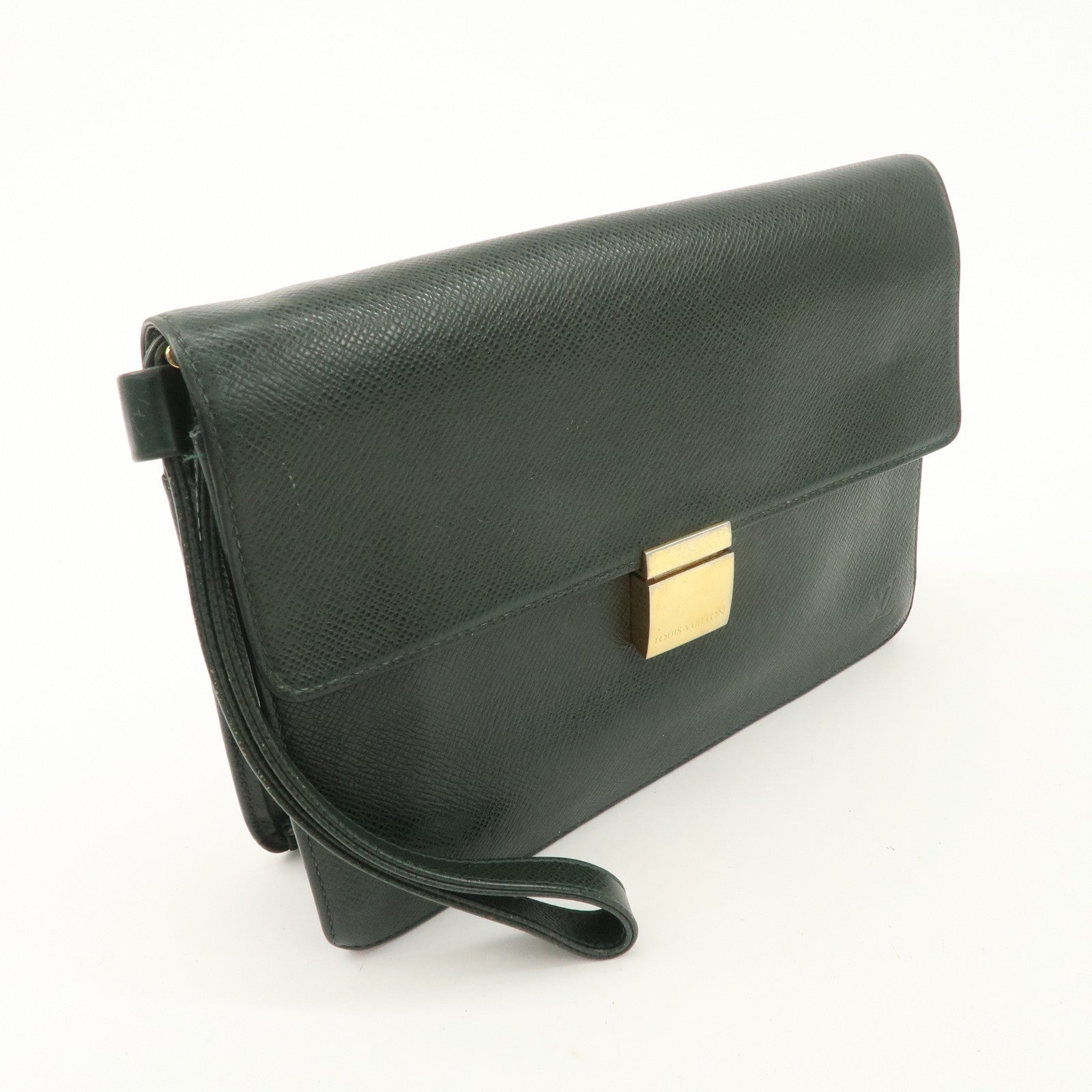 Louis Vuitton Taiga Leather Selenga Clutch Bag Epicea M30784 Used