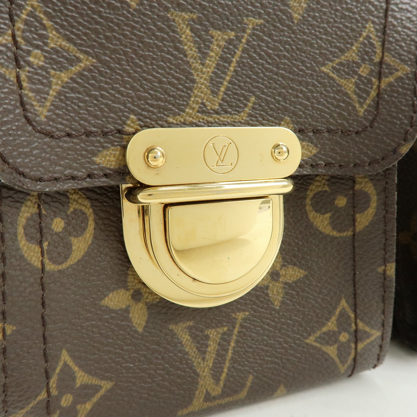 Louis Vuitton Monogram Manhattan PM Hand Bag Brown M40026