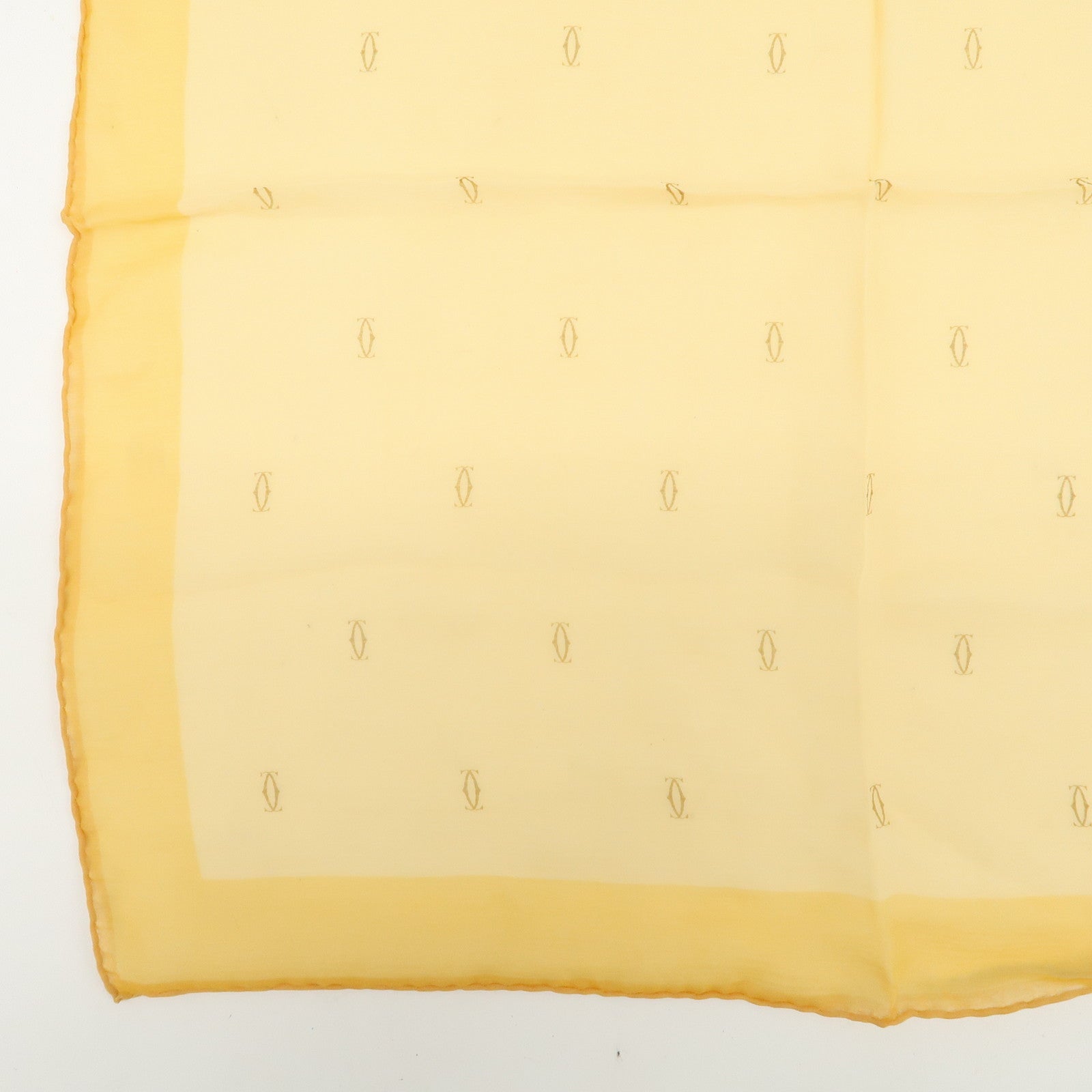 Cartier Logo Silk 100% Scarf Yellow
