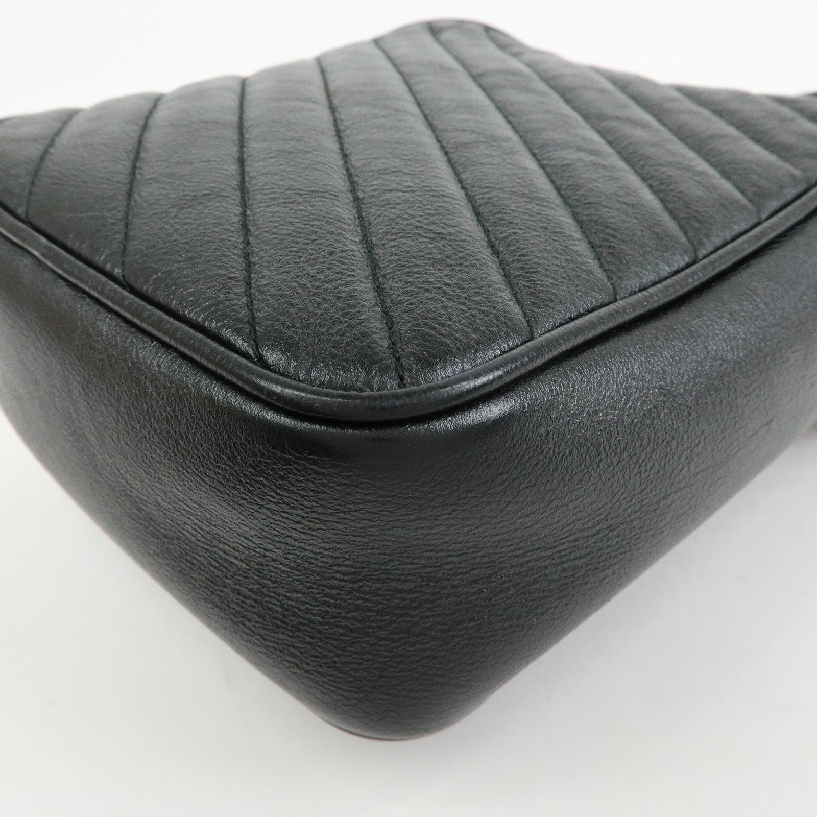 GUCCI GG Marmont Leather Chain Shoulder Crossbody Bag Black 550155