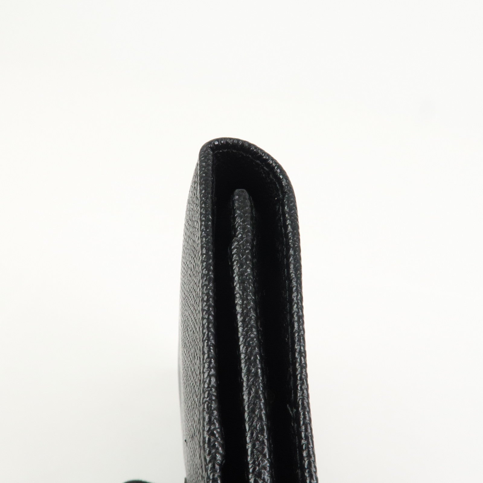 BVLGARI Logo Leather Bi-fold Long Wallet Black Silver