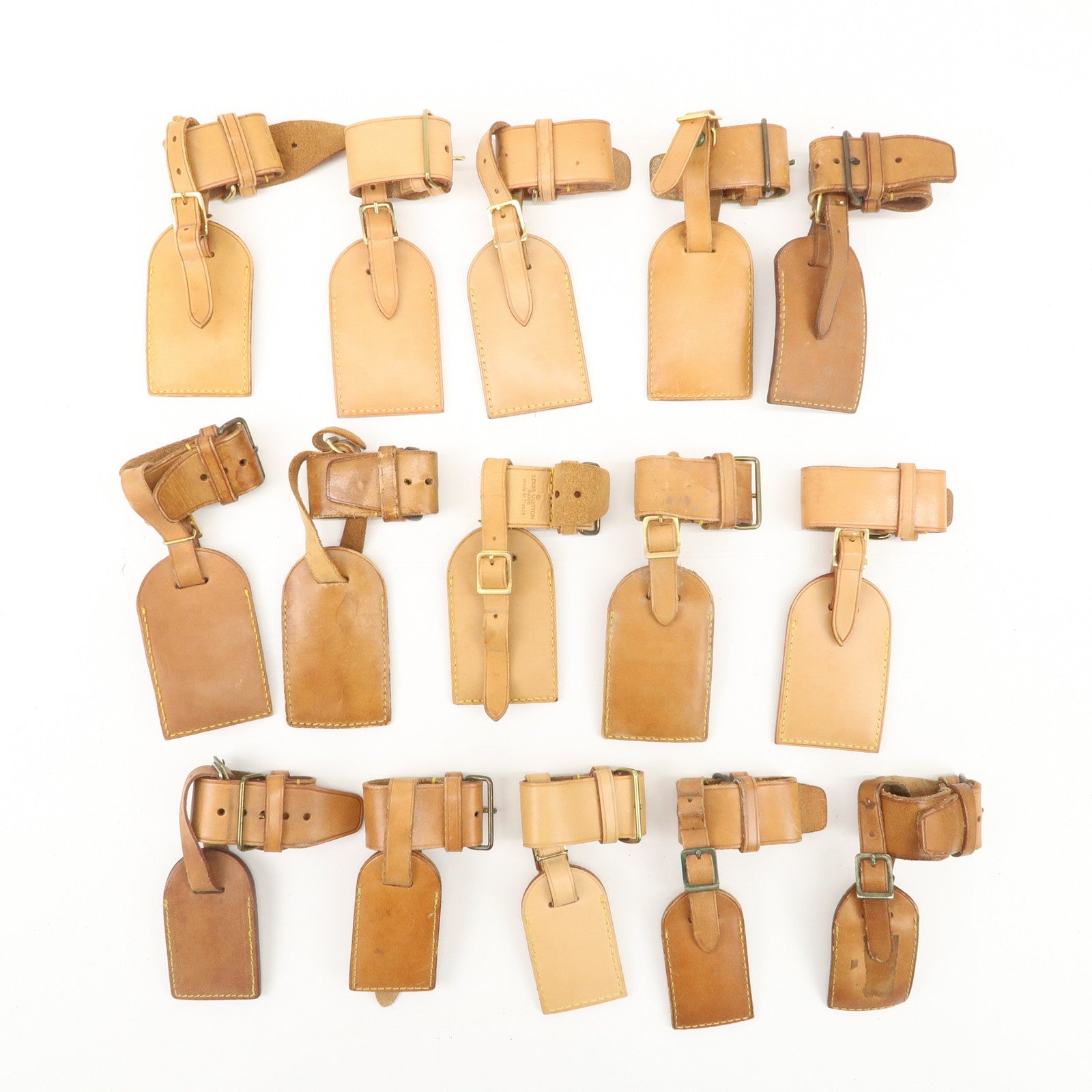 Louis Vuitton Set of 15 Nume Leather Name Tag & Poignet Natural Used