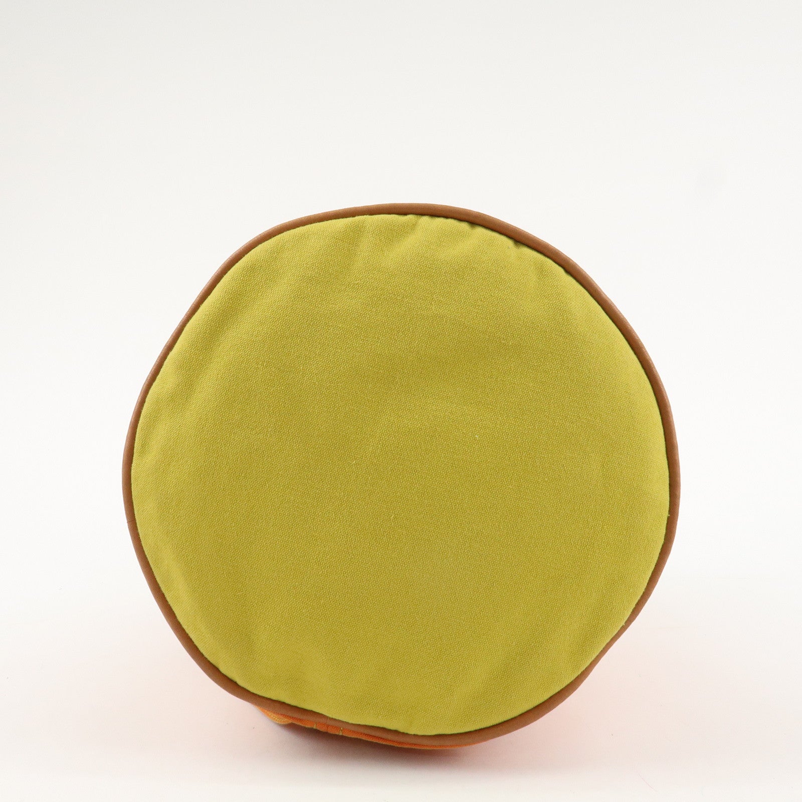 HERMES Leather Canvas Leather Porochon Mimil PM Shoulder Bag Orange Used