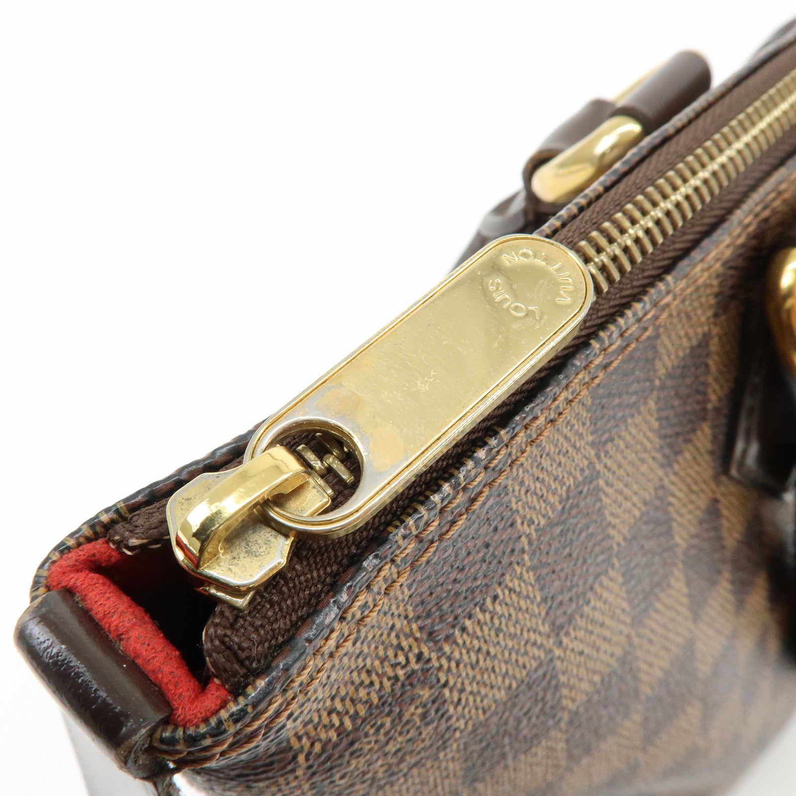 Louis Vuitton Damier Ebene Saleya PM Canvas Leather Tote Bag N51183