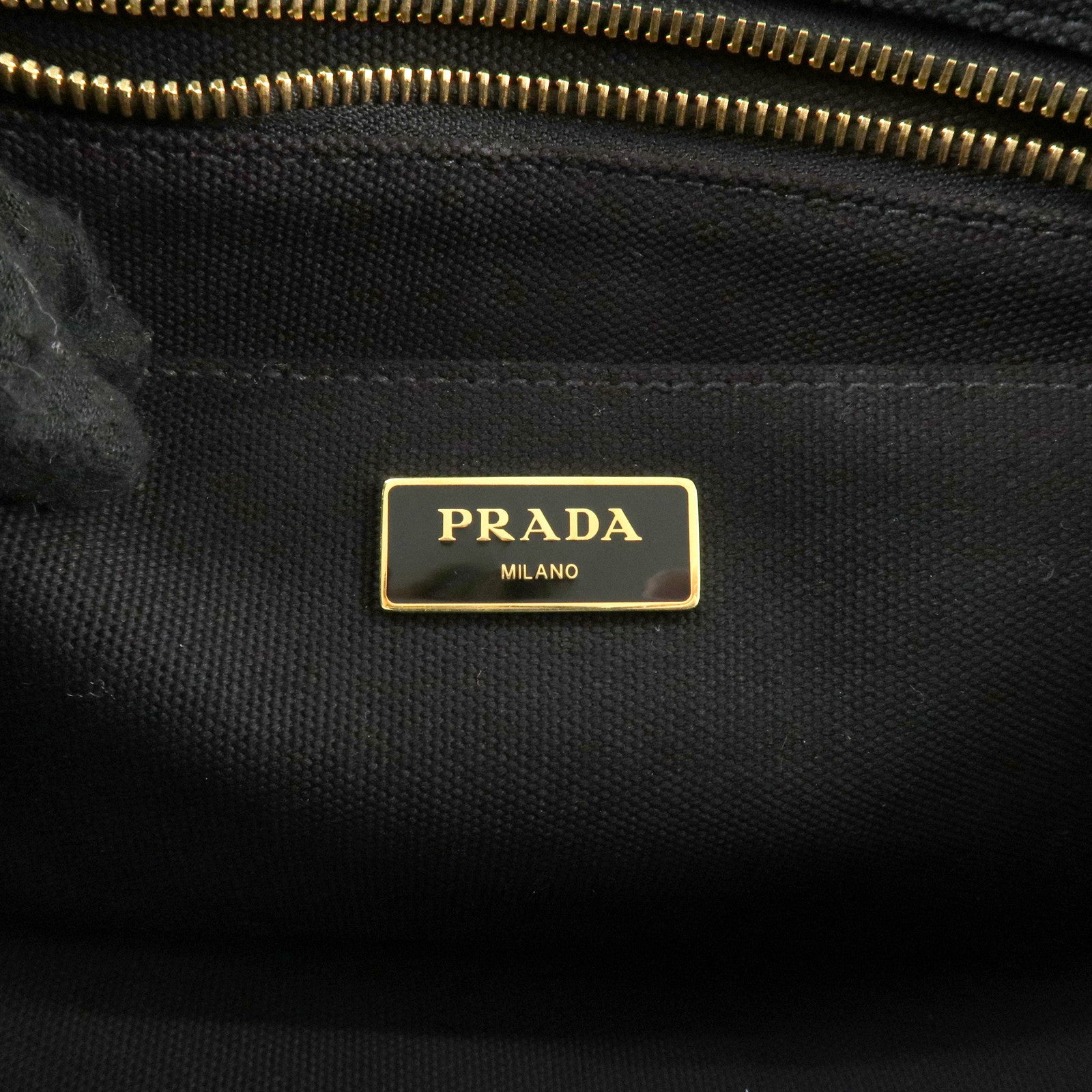 PRADA Canapa Mini Canvas 2Way Bag Hand Bag Shoulder Bag Black 1BG439 Used