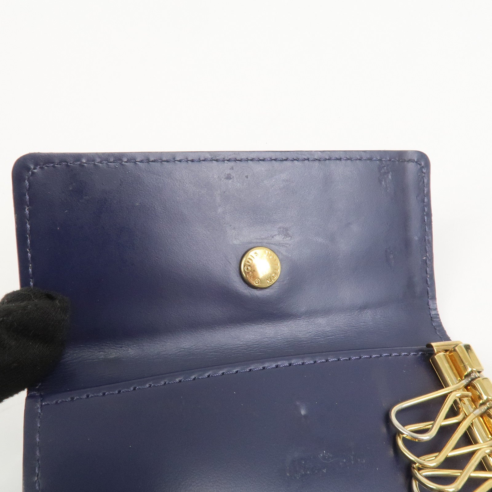 Louis Vuitton Monogram Vernis Multicle 4 Ring Key Case Indigo