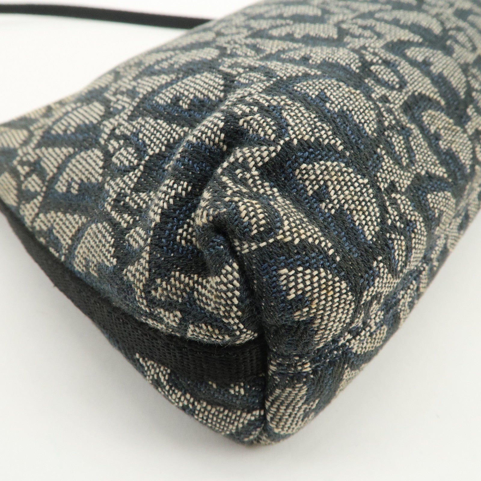 Christian Dior Trotter Canvas Leather Shoulder Bag Hand Bag Navy