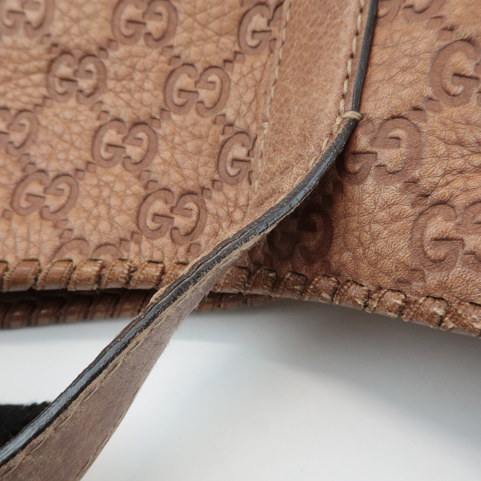 GUCCI New Jackie Bamboo Guccissima Leather Shoulder Bag Brown 218491 Used