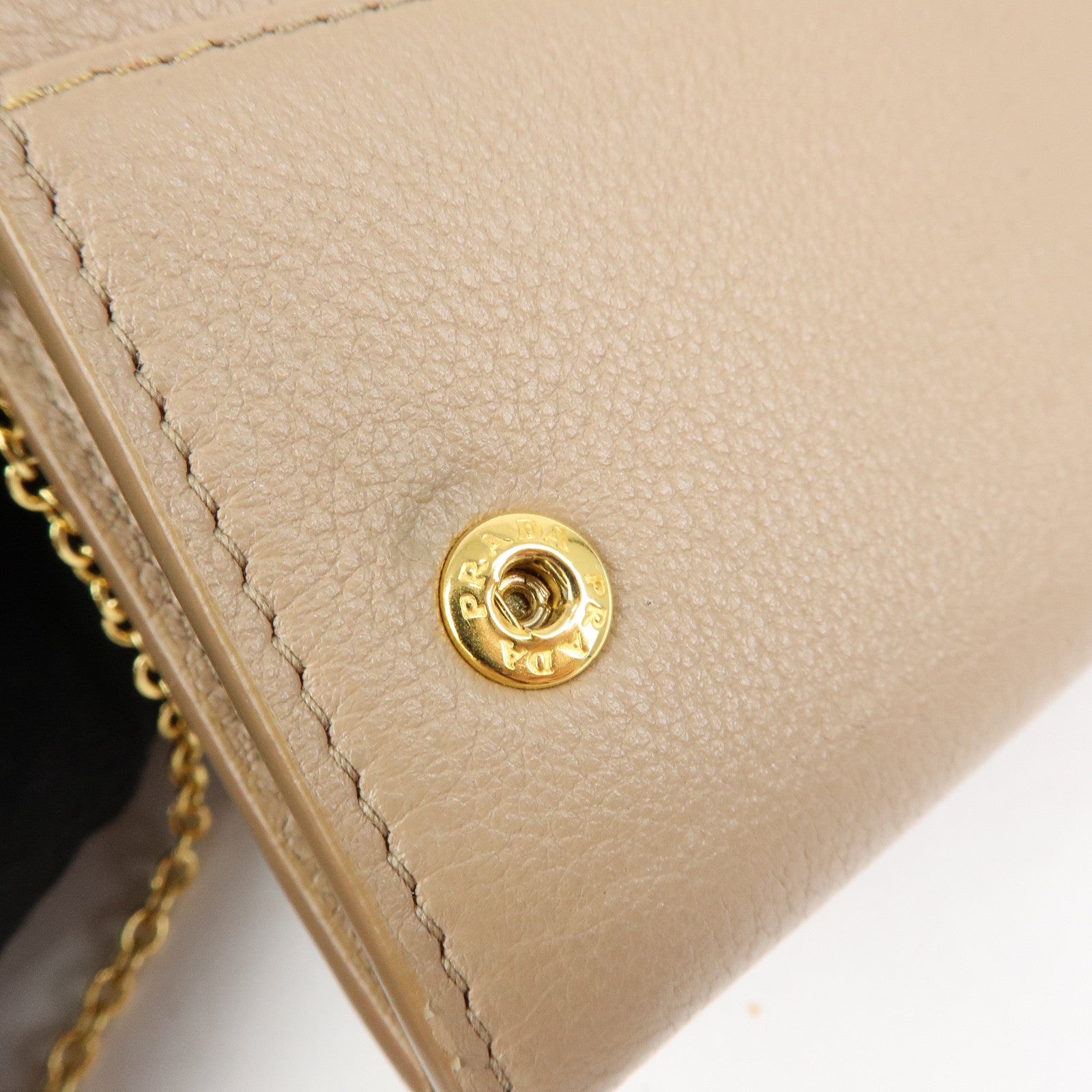 PRADA Saffiano Leather Flap Bi-Fold Long Wallet Pink Beige 1MH132