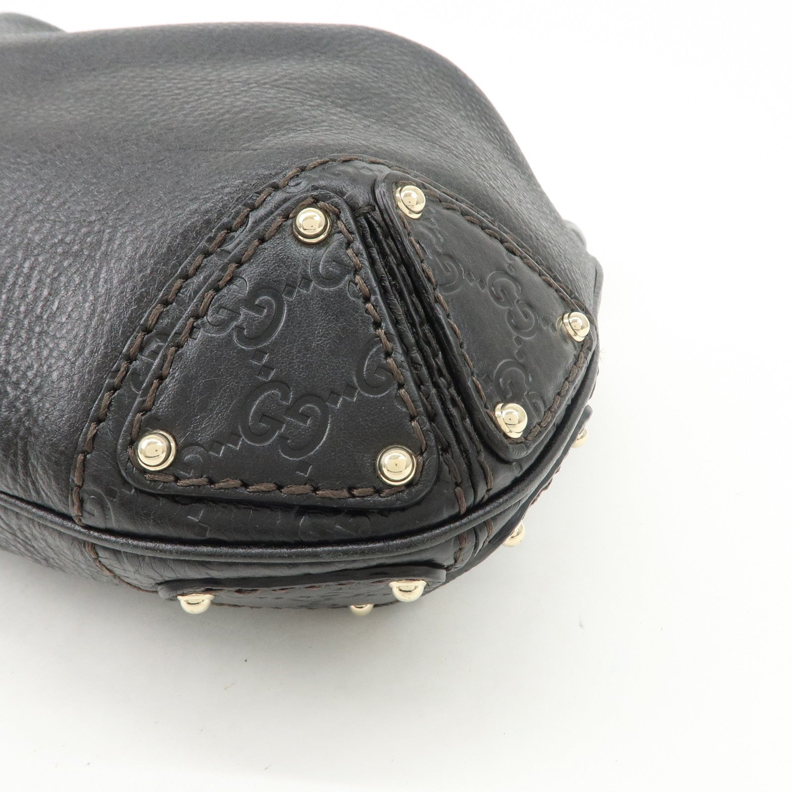 GUCCI Guccissima Leather 2Way Shoulder Bag Black 185566