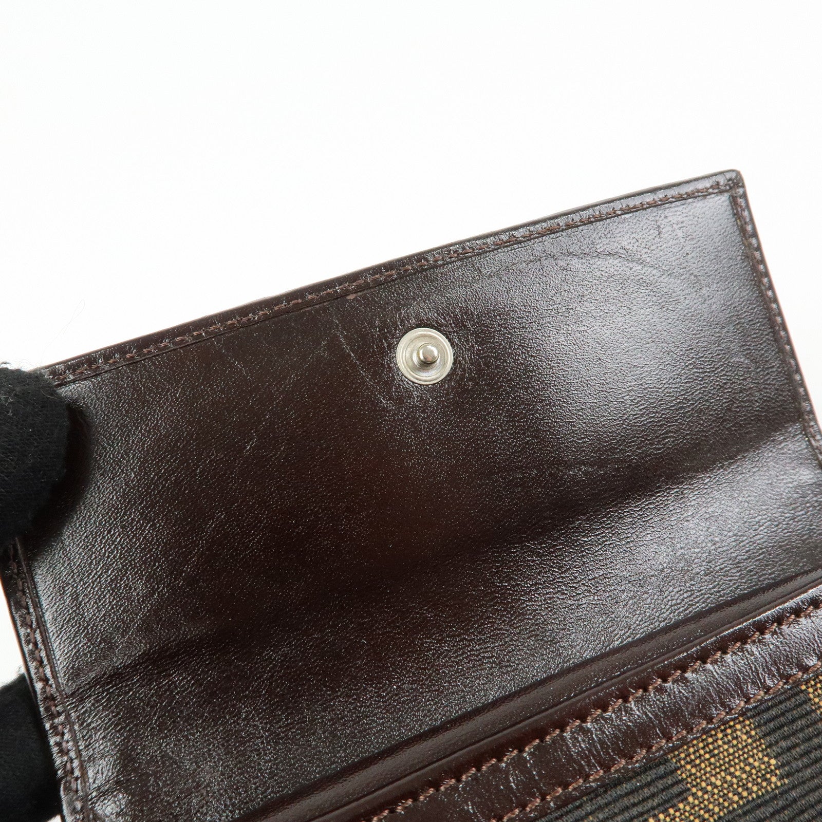 FENDI Zucca Canvas Leather Compact Wallet Brown 2270・30729・008