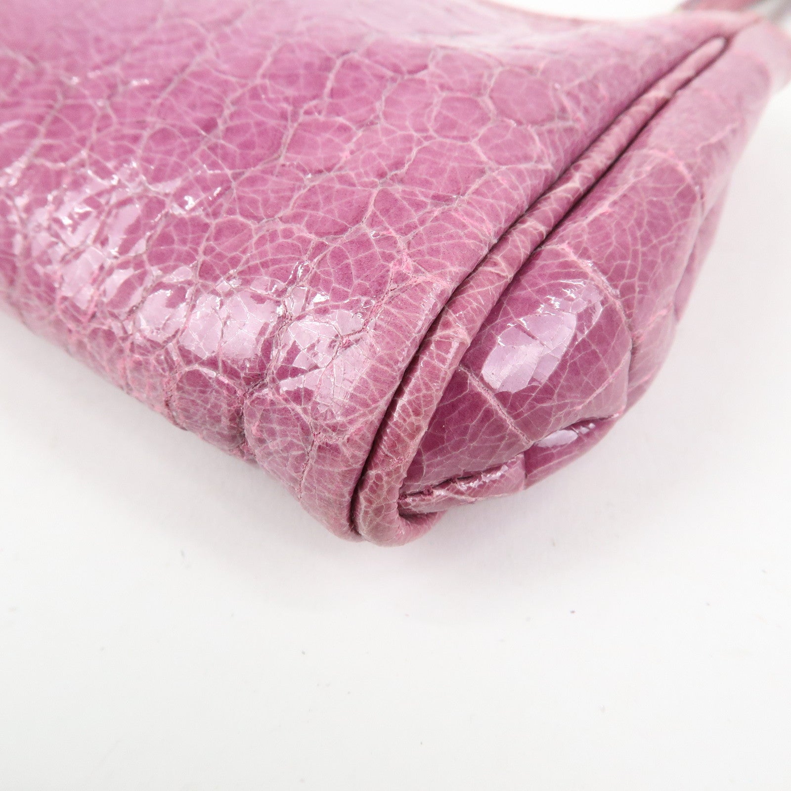 MIU MIU Logo Embossed Leather Clutch Bag Wristlet Bag Purple