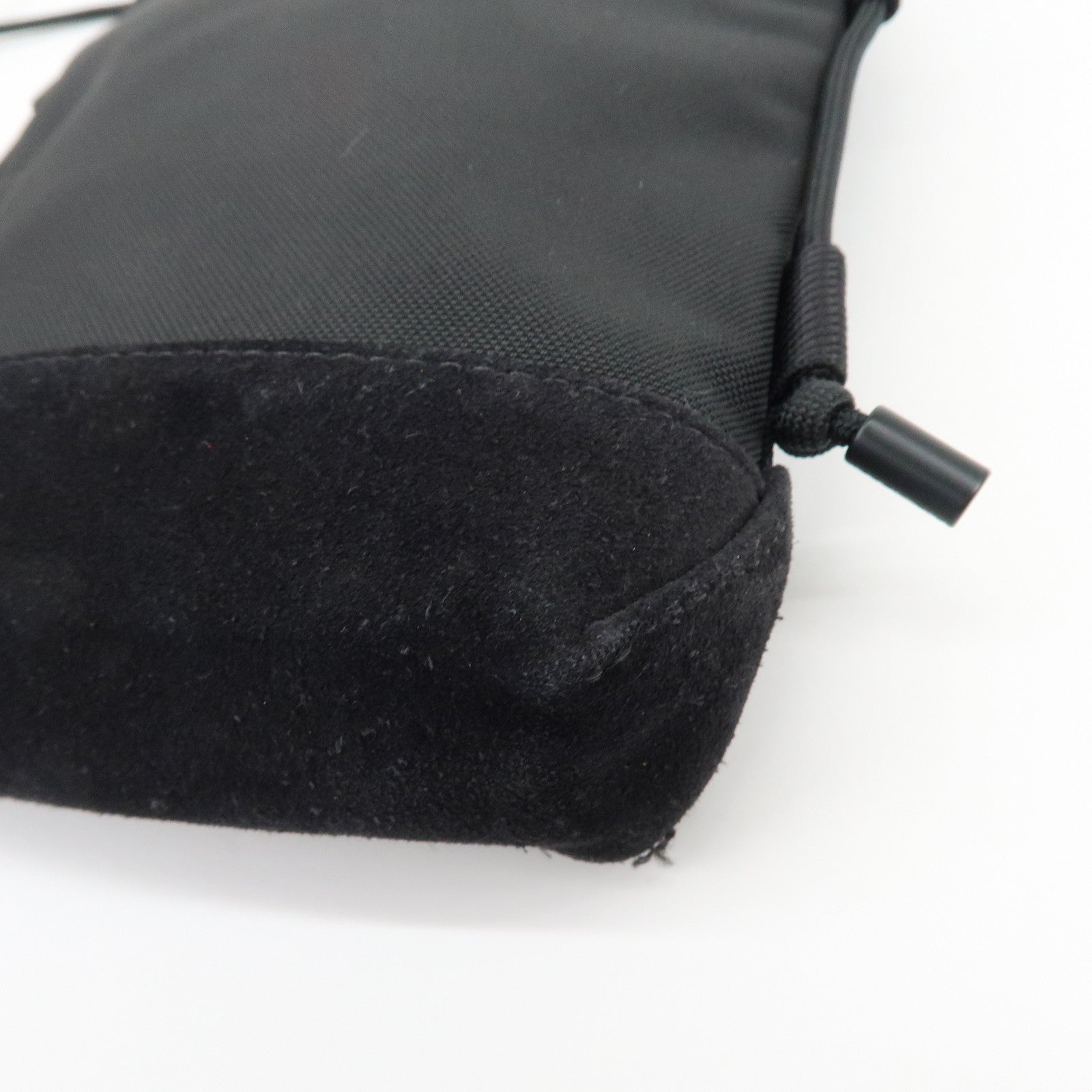 MONCLER Nylon Suede Leather Shoulder Bag Tech Phone Bag Black