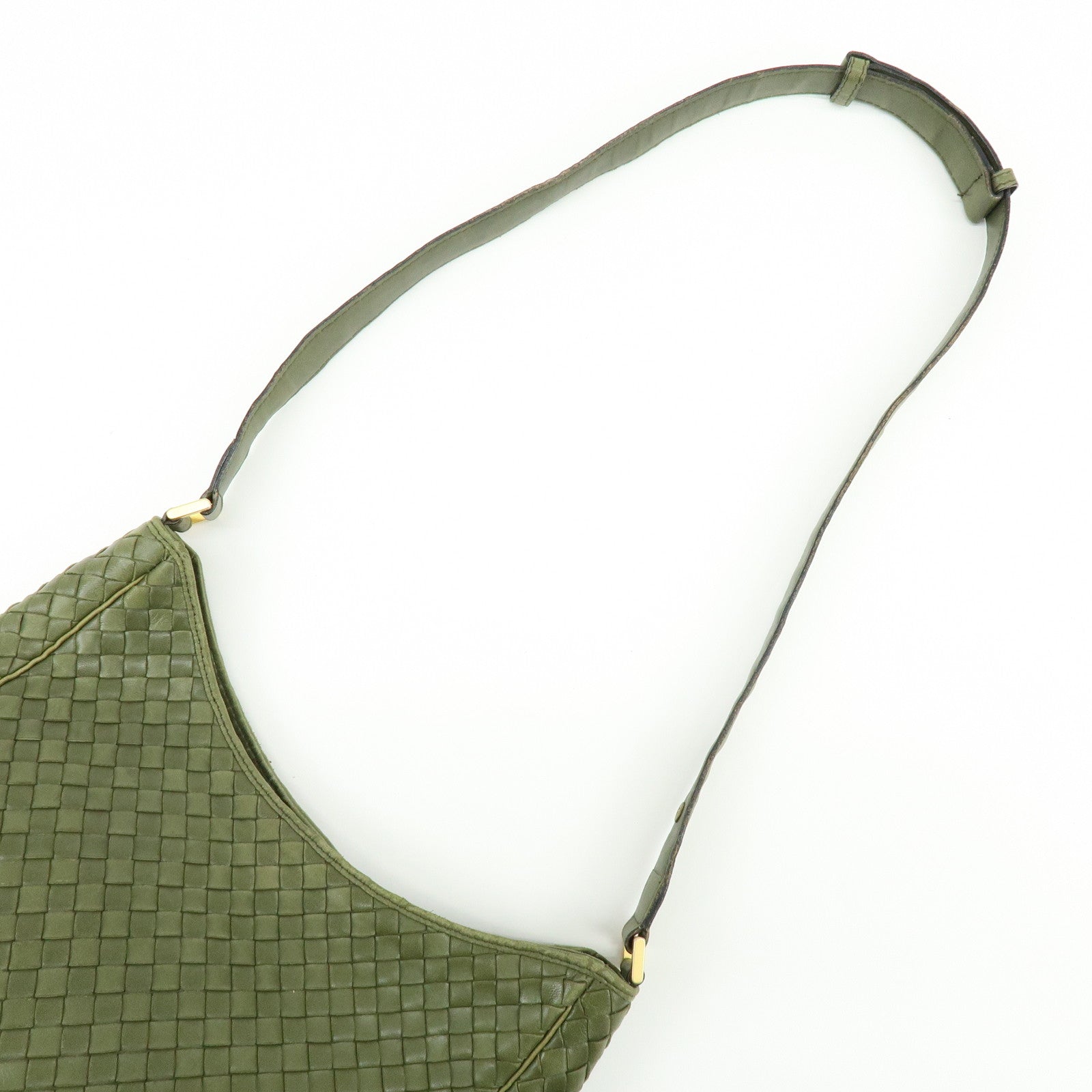 BOTTEGA VENETA Intrecciato Leather Shoulder Bag Crossbody Bag Green