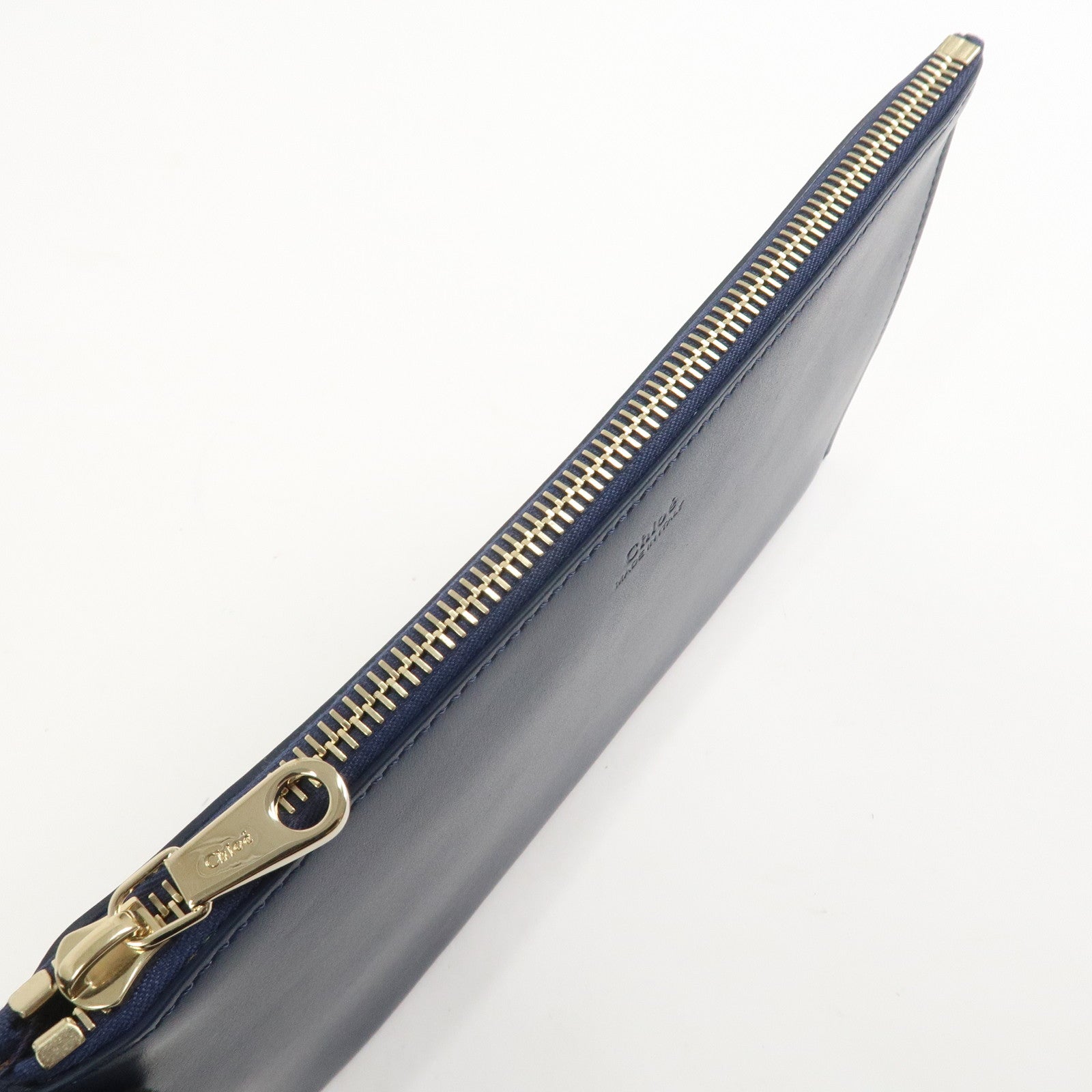 Chloe Kamilla Canvas Leather Tote Bag Shoulder Bag Navy Multicolor