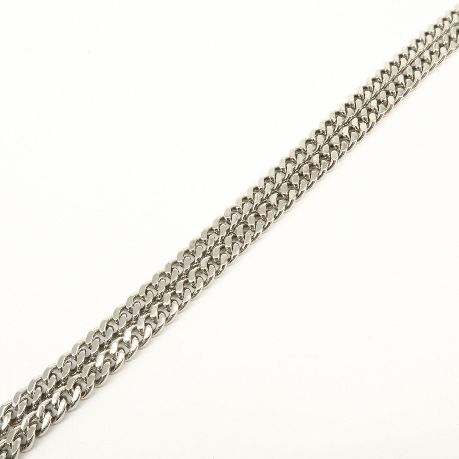 JIMMY CHOO Emmie Canvas Leather Chain Shoulder Bag Silver Black