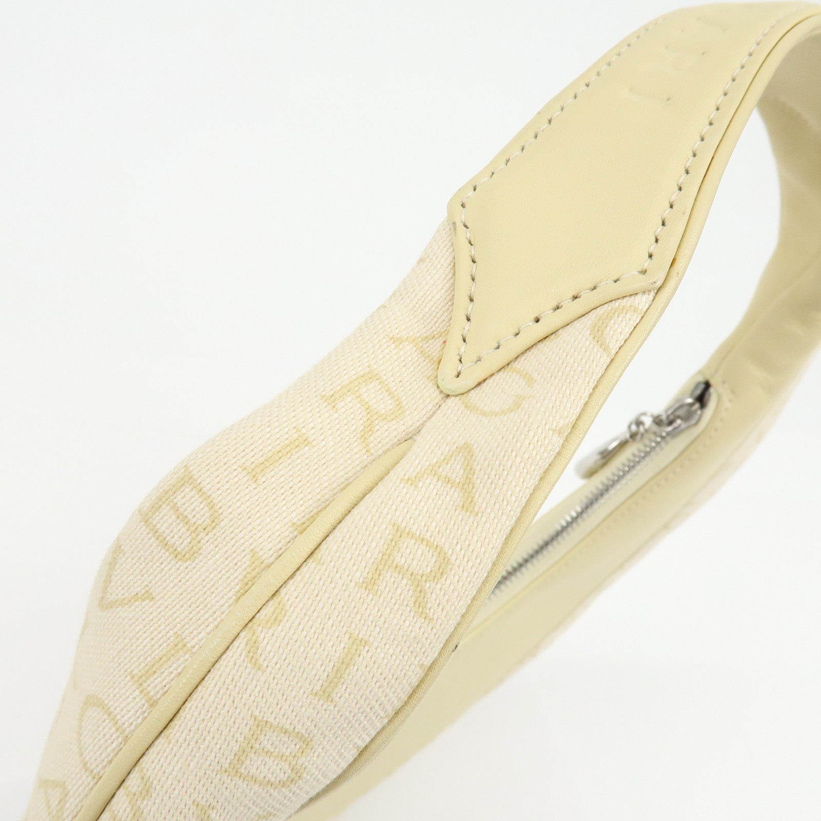 BVLGARI Logo Mania Canvas Leather Shoulder Bag Yellow Beige