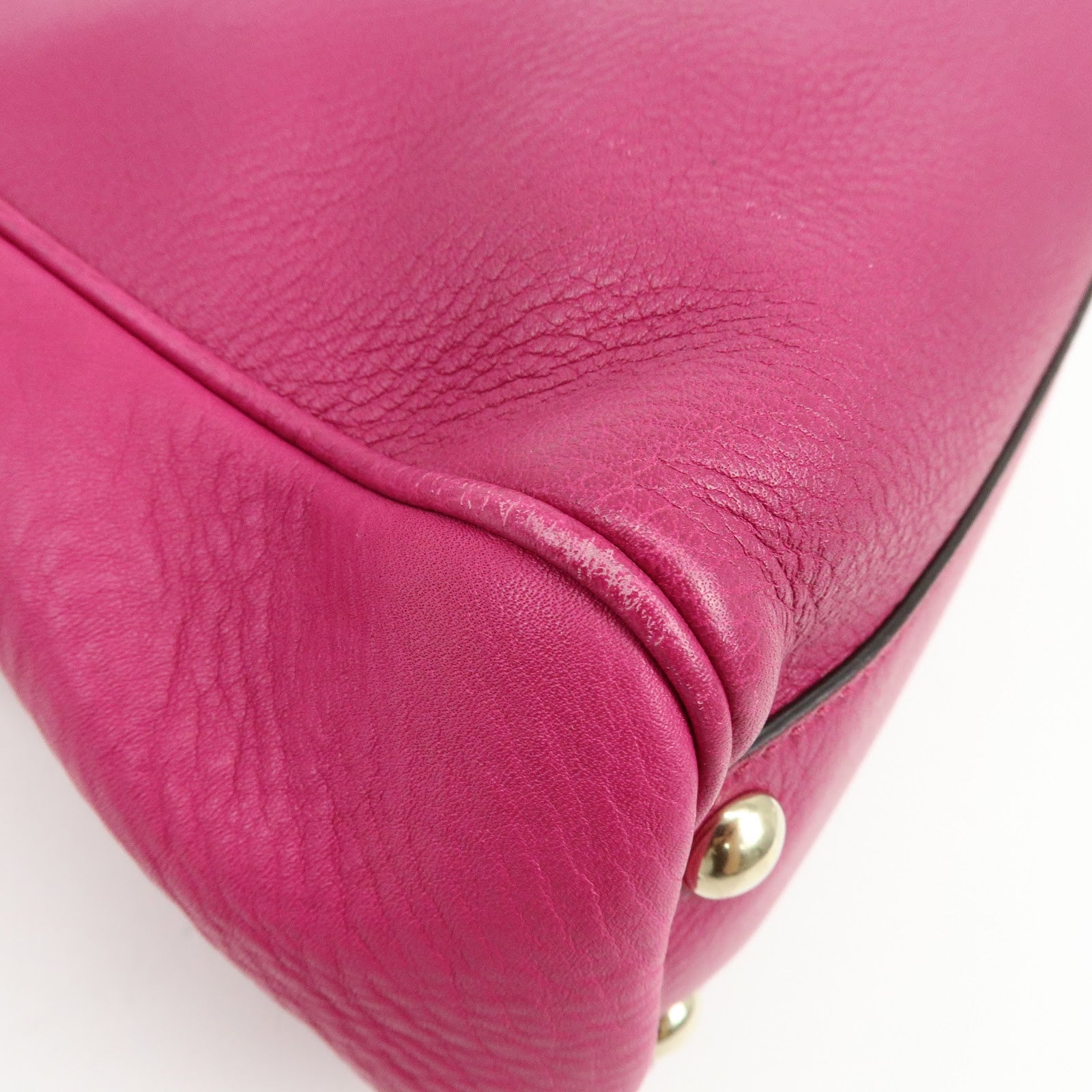 GUCCI Bamboo Leather 2Way Bag Hand Bag Shoulder Bag Pink 336032