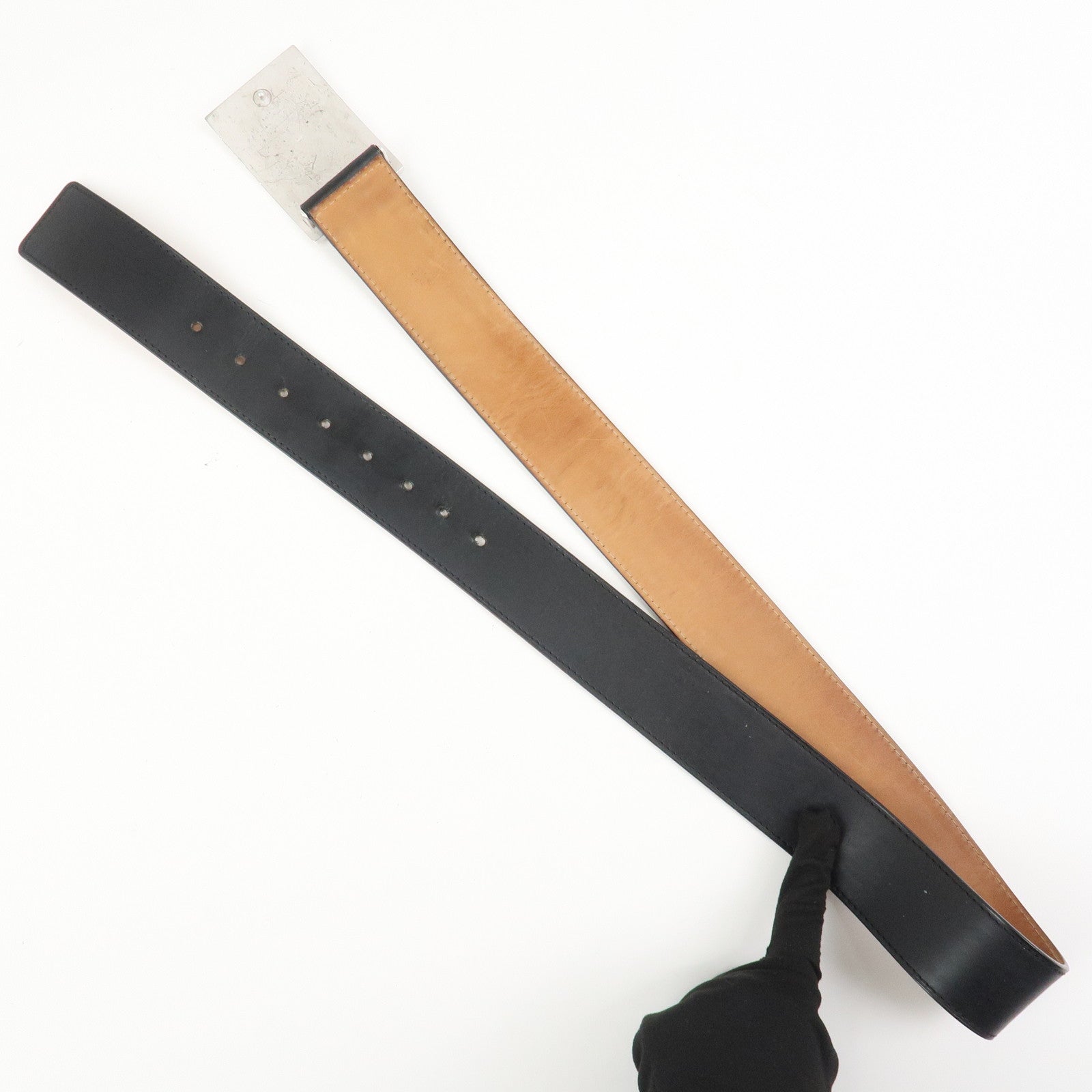 Louis Vuitton Leather Ceinture Jeans Belt 100/40 Black M6812