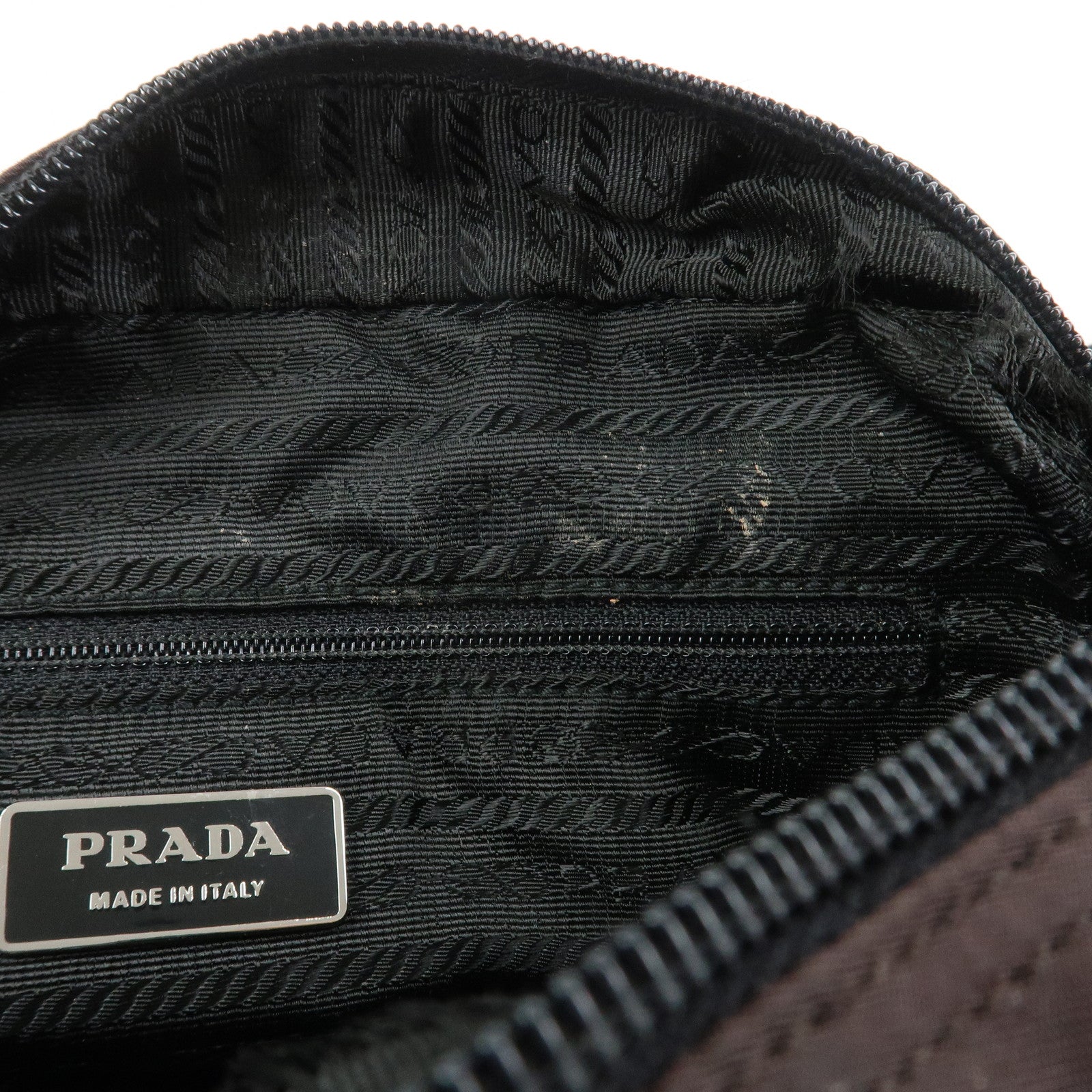 PRADA Triangle Logo Nylon Shoulder Crossbody Bag Brown BT0167