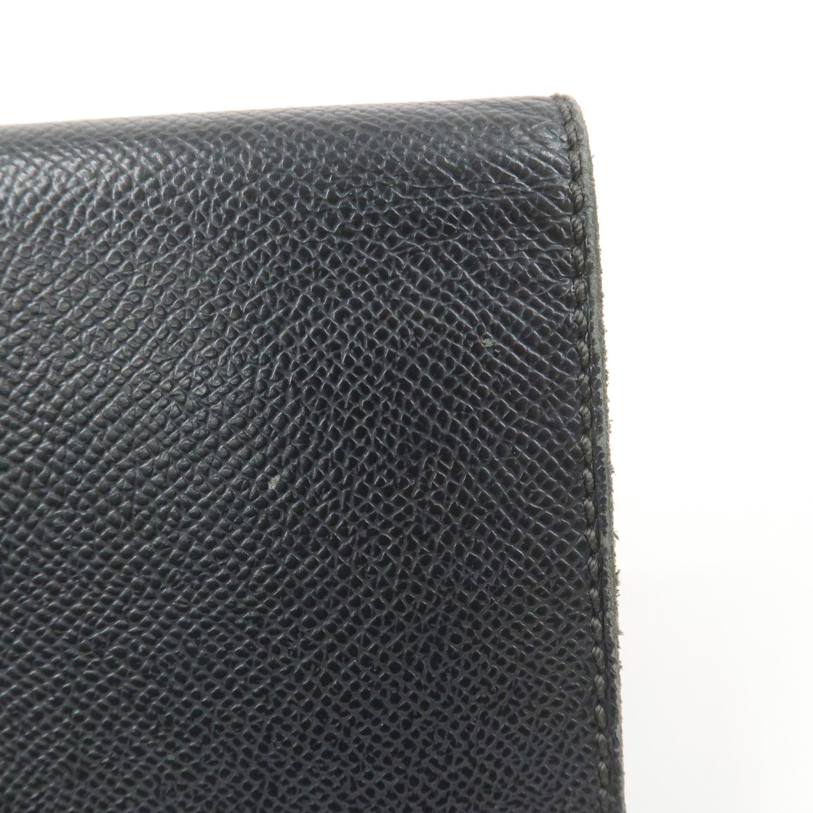CHANEL COCO Mark Calf Leather Compact Wallet Black