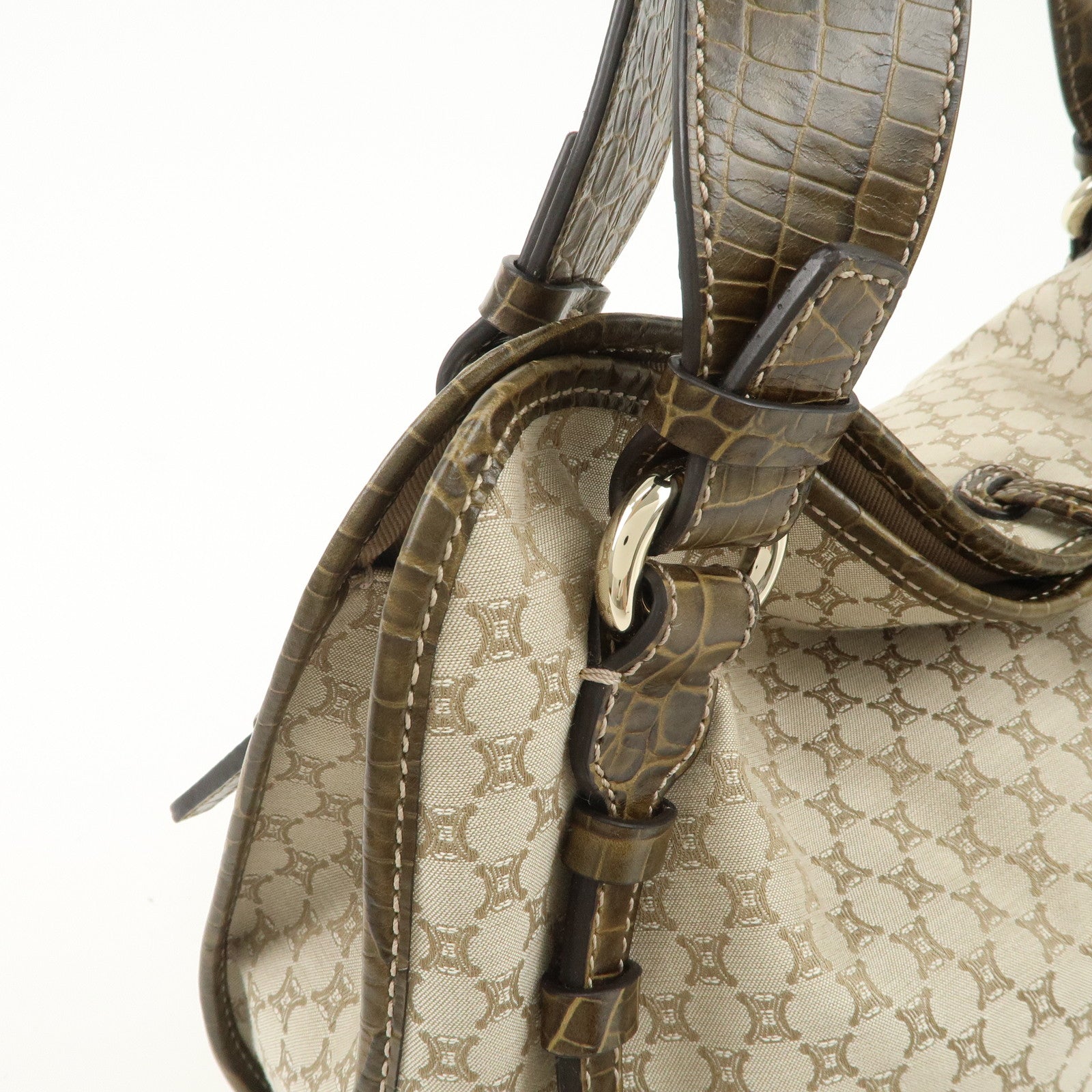 CELINE Macadam Bittersweet Shoulder Bag Tote Bag Hand Bag Beige
