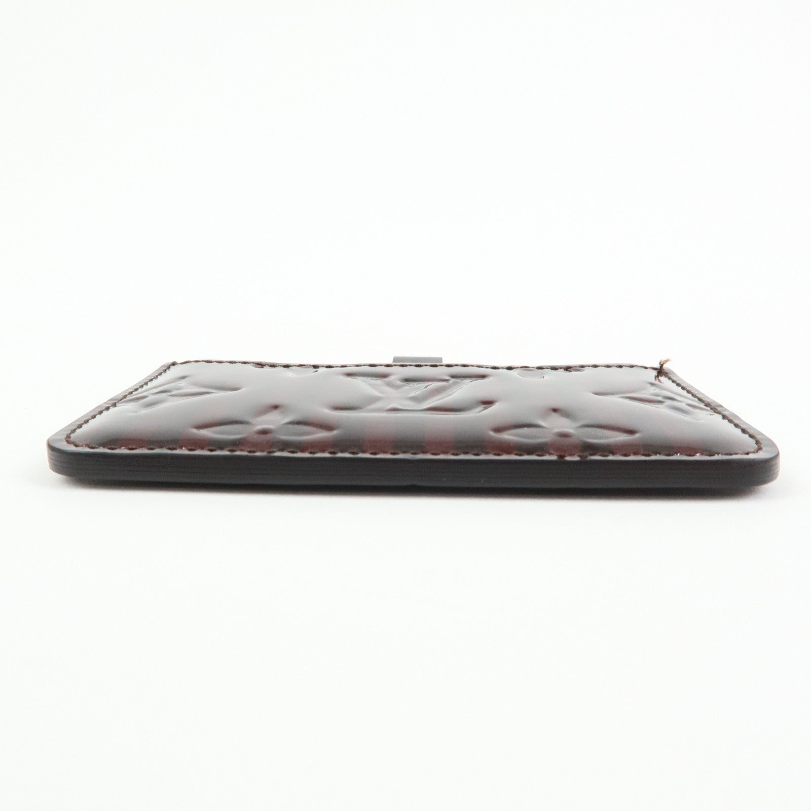 Louis Vuitton Rayures Vernis Etui Miroir Card Case Amarante PM91709