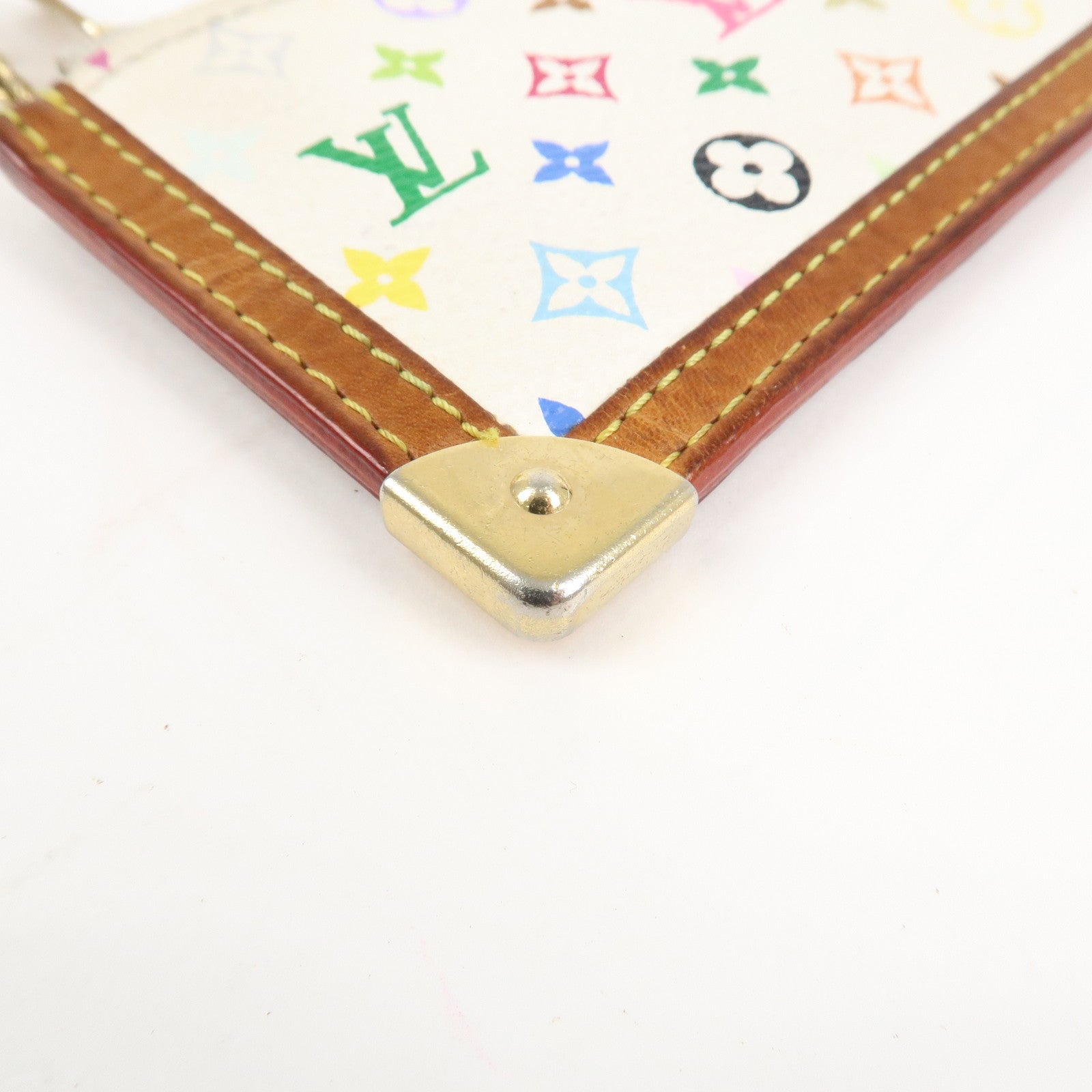 Louis Vuitton Monogram Multicolor Pochette Cles Blanc M92655 Used