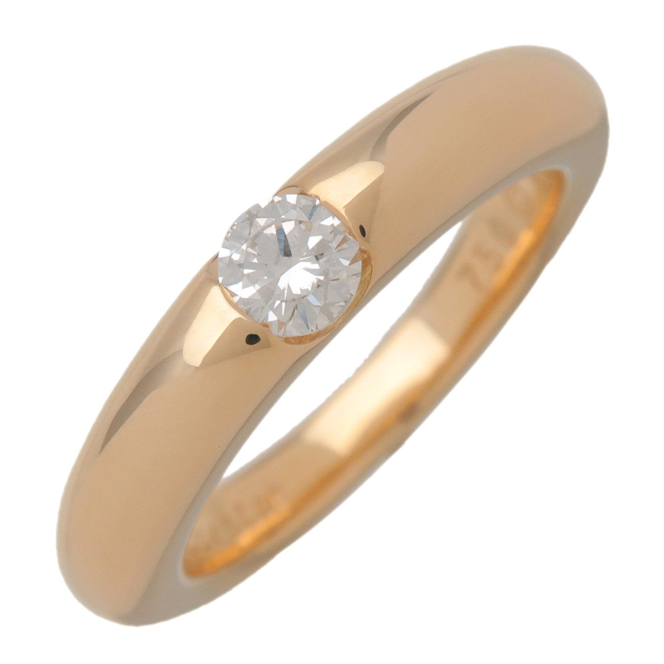 Cartier Ellipse 1P Diamond Ring K18 750YG #54 0.25ct US7 EU54 HK15
