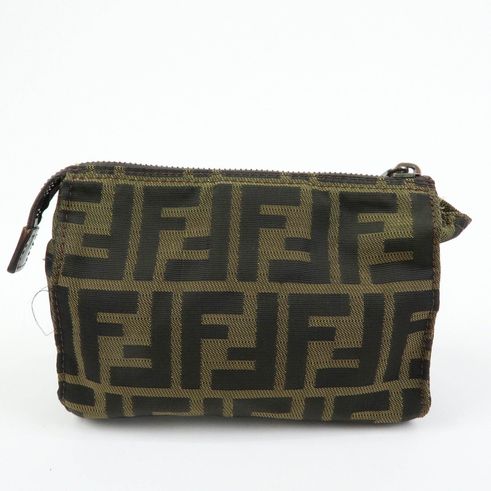FENDI Zucca Set of 2 Canvas Leather Pouch Brown 7N0023 7N0006