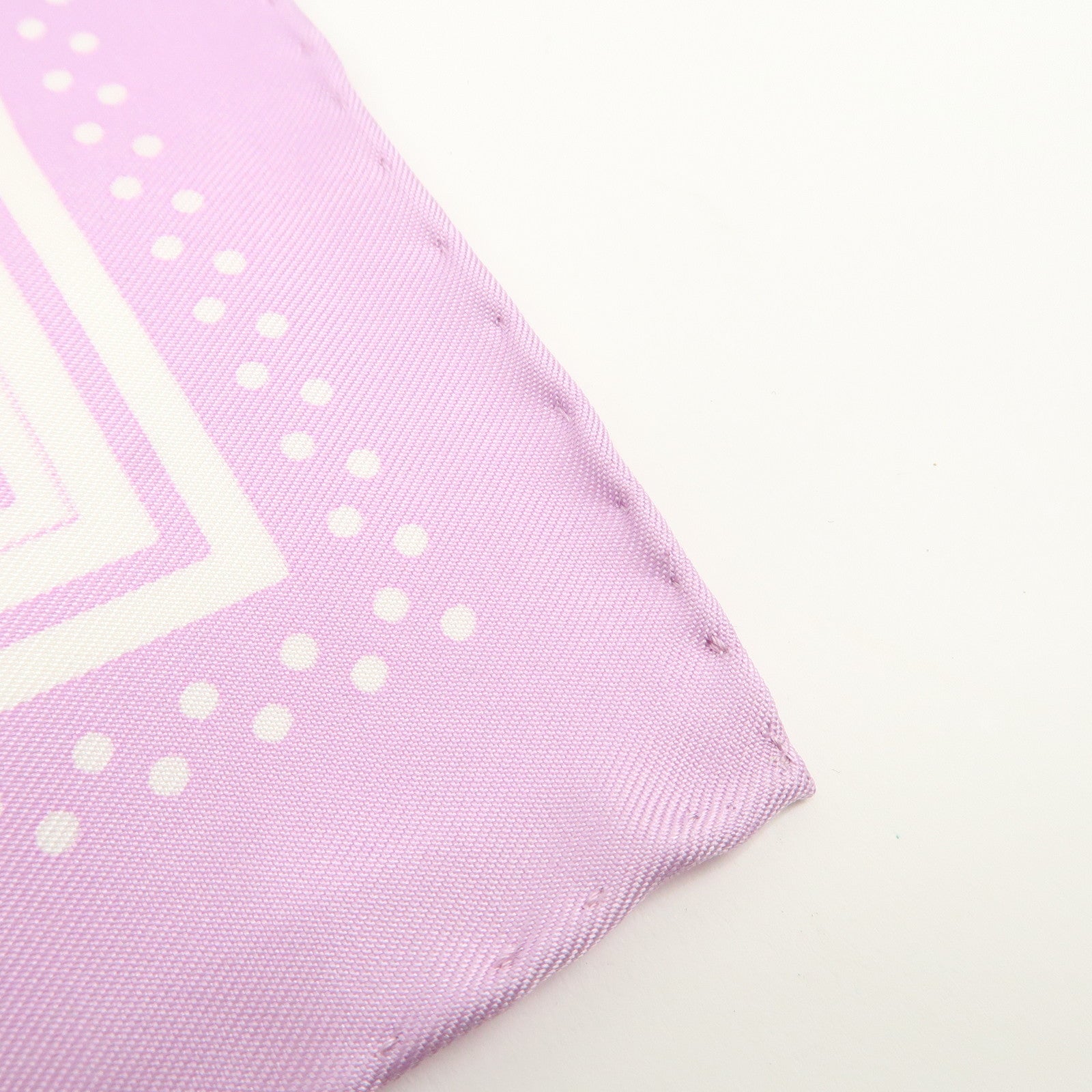 HERMES Carre 55 Silk 100% Scarf SANGLEA EN ZIGZAG Purple White